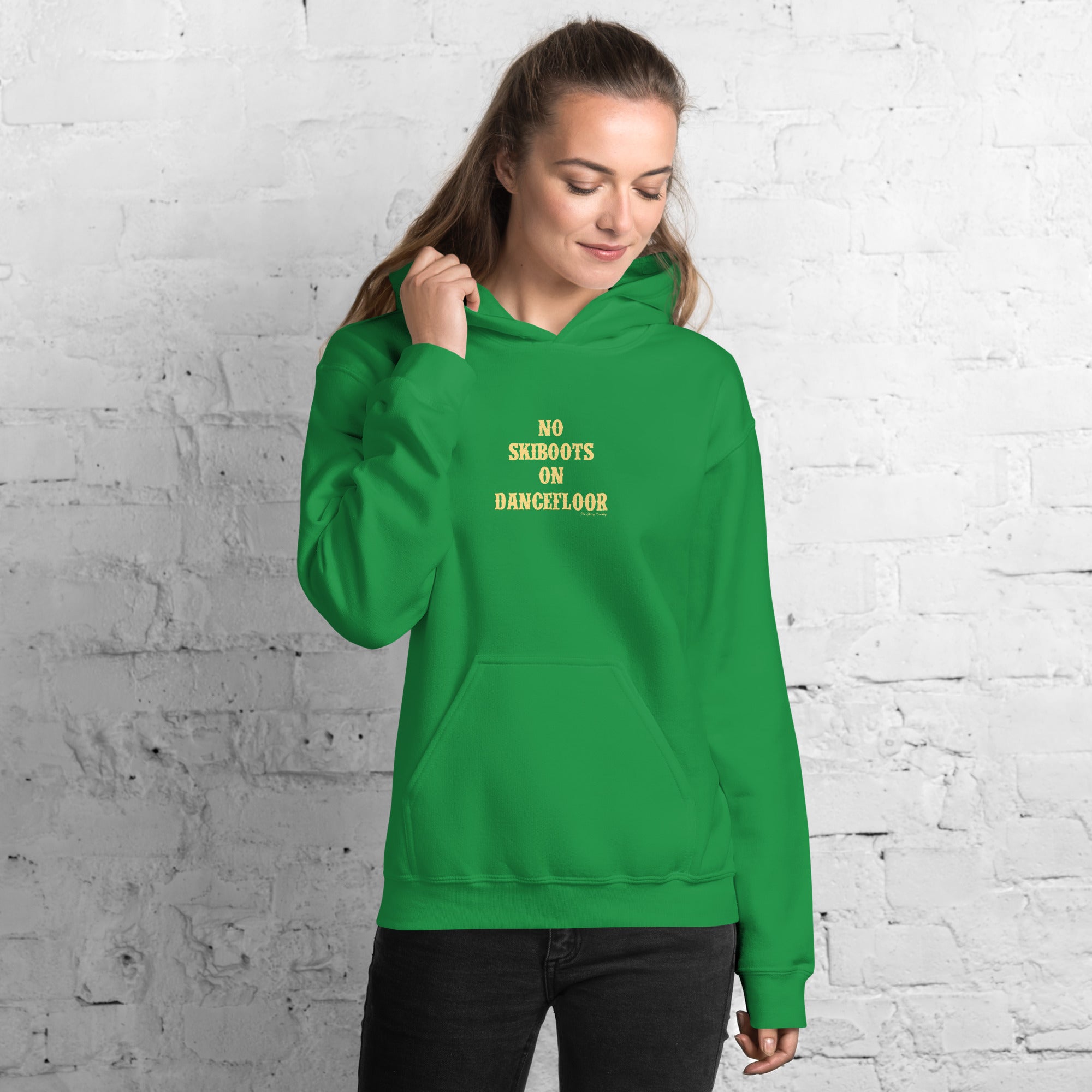 Unisex Hoodie No Skiboots on Dancefloor on bright colors