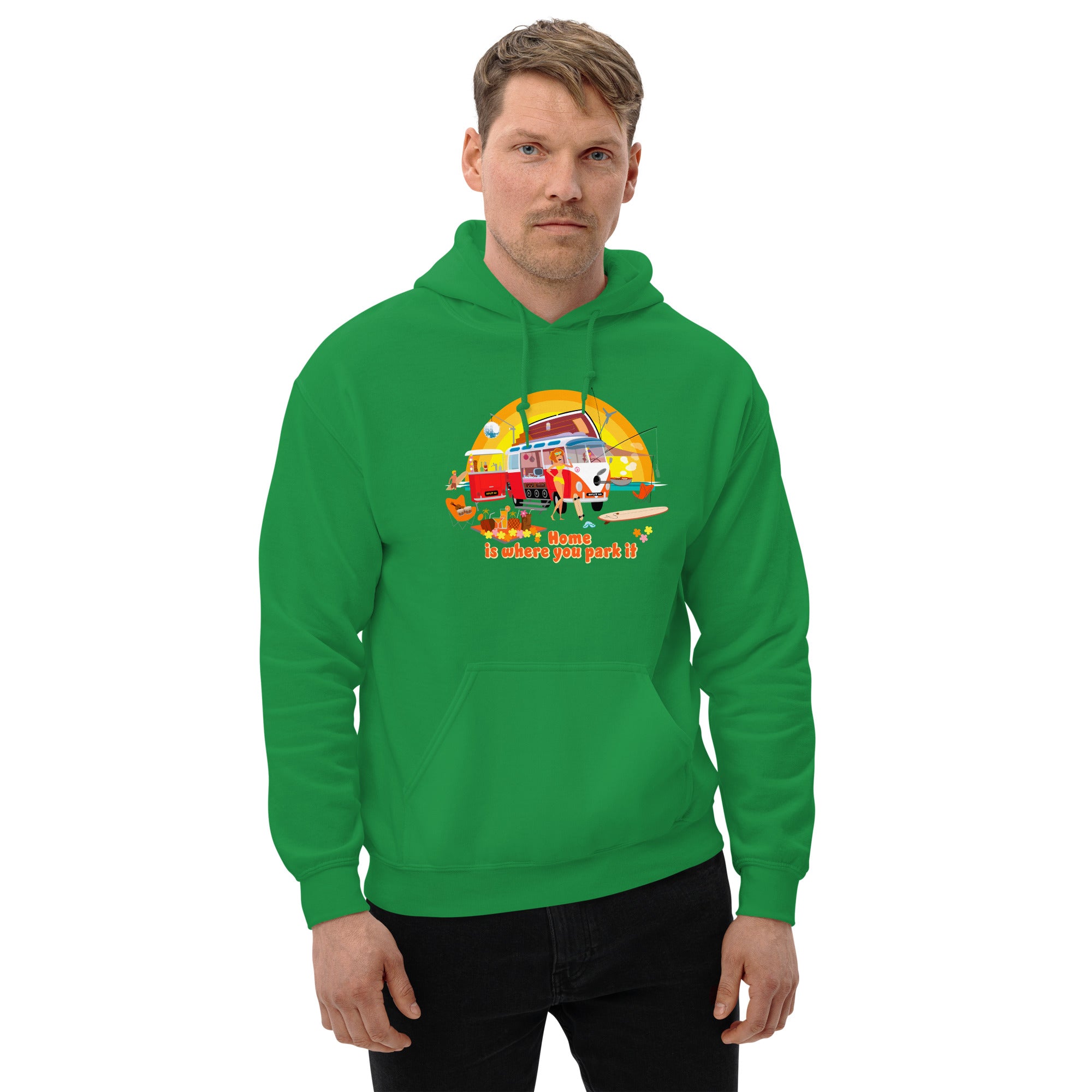 Unisex Hoodie Ultra Combi: Home is where you park it on bright colors