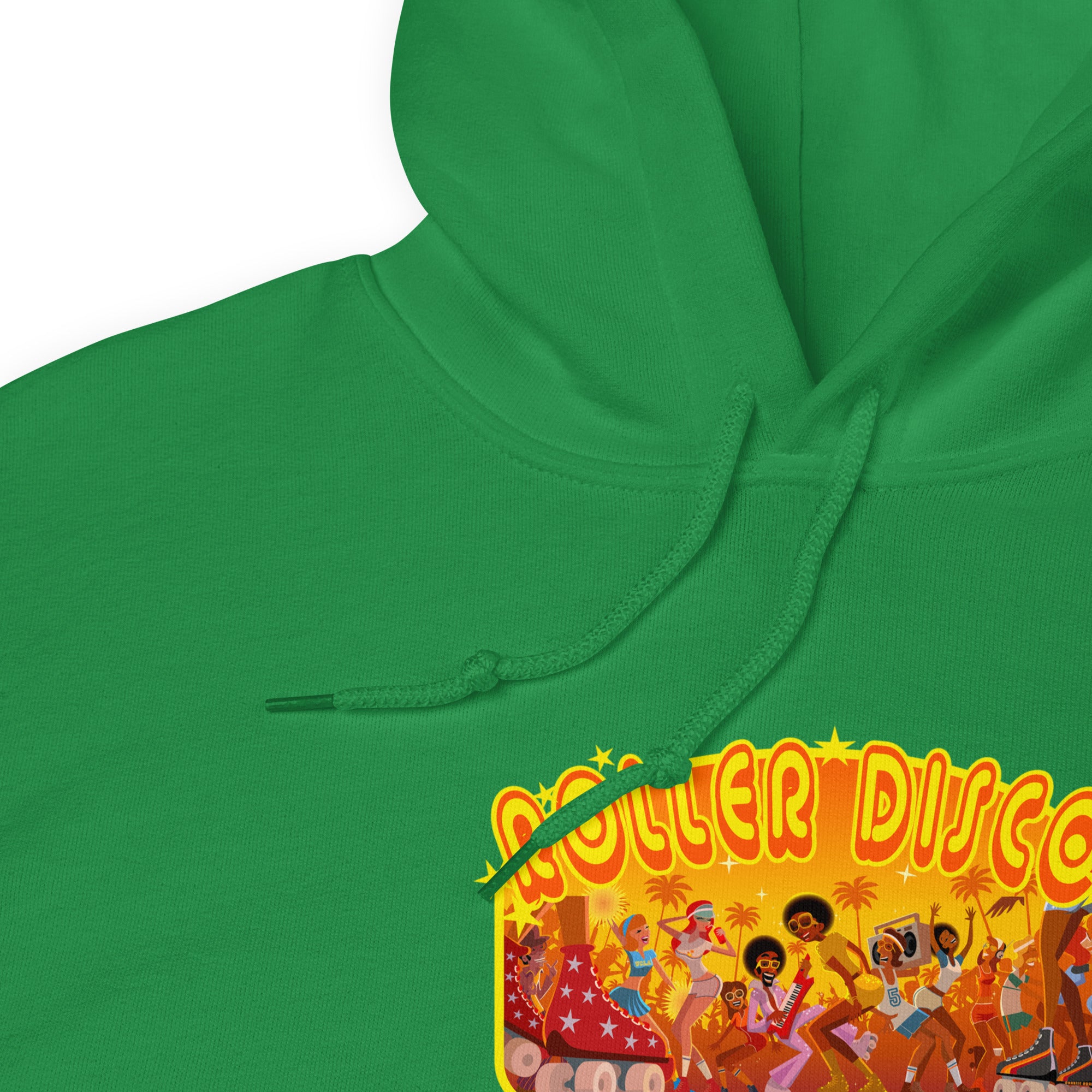 Unisex Hoodie Roller Disco 1975 on bright colors