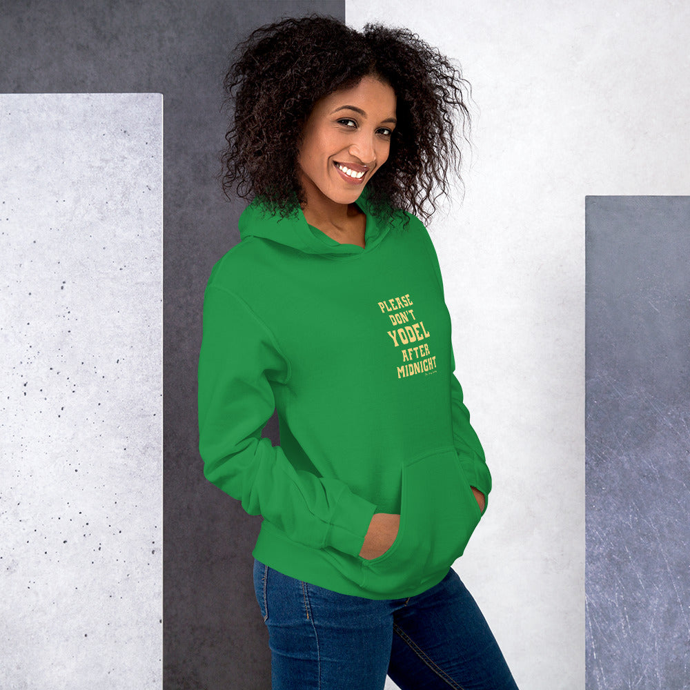 Unisex Hoodie Don't Yodel After Midnight on bright colors