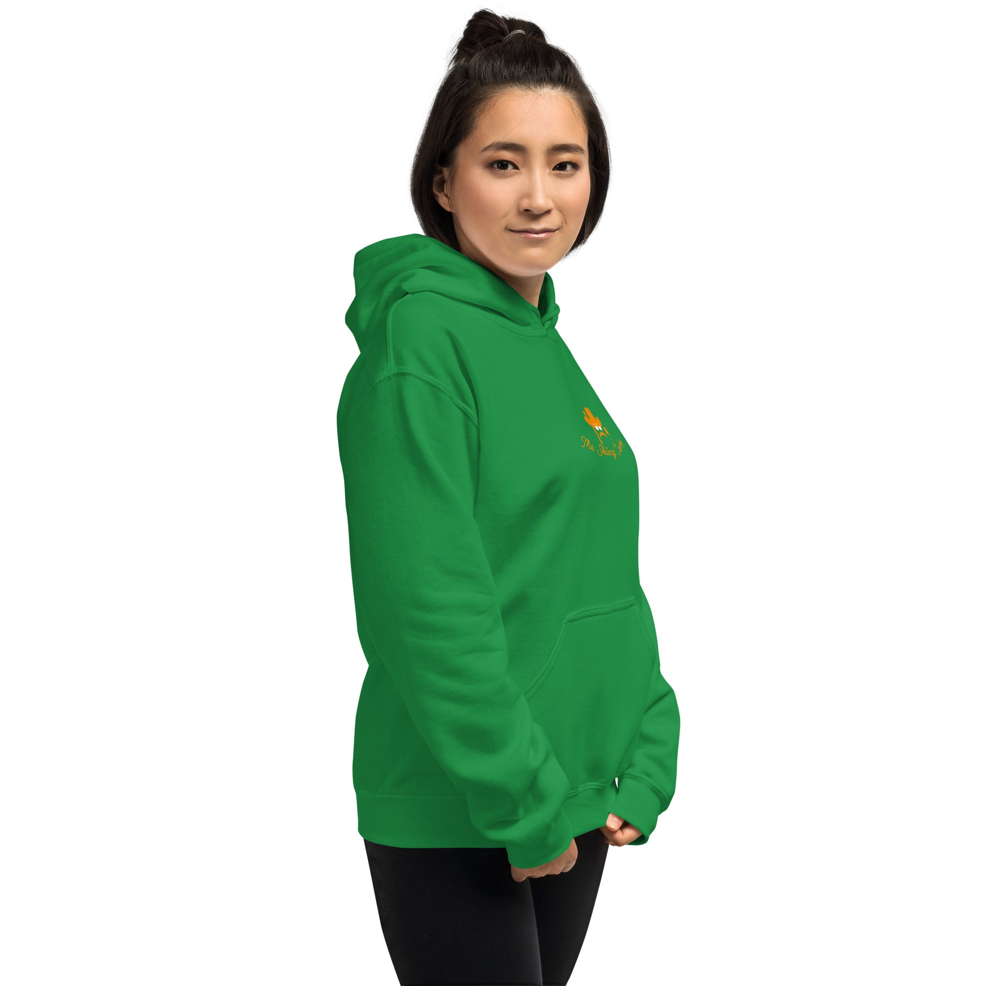 Unisex Hoodie Skiing Duel Outline on bright colors (front & back)