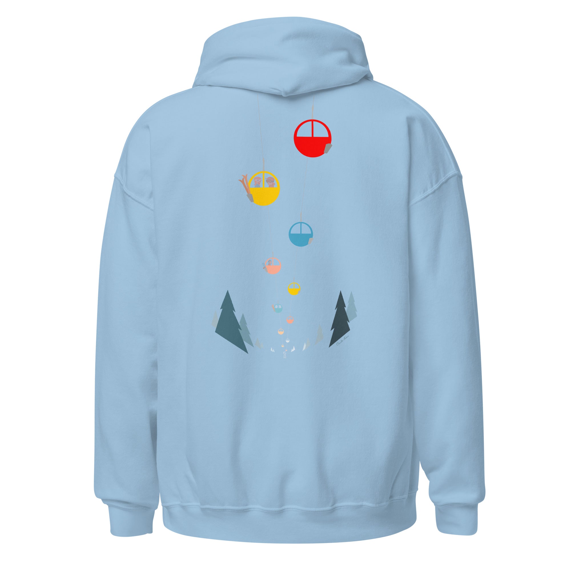 Unisex Hoodie Gondolas in the mist (front & back)