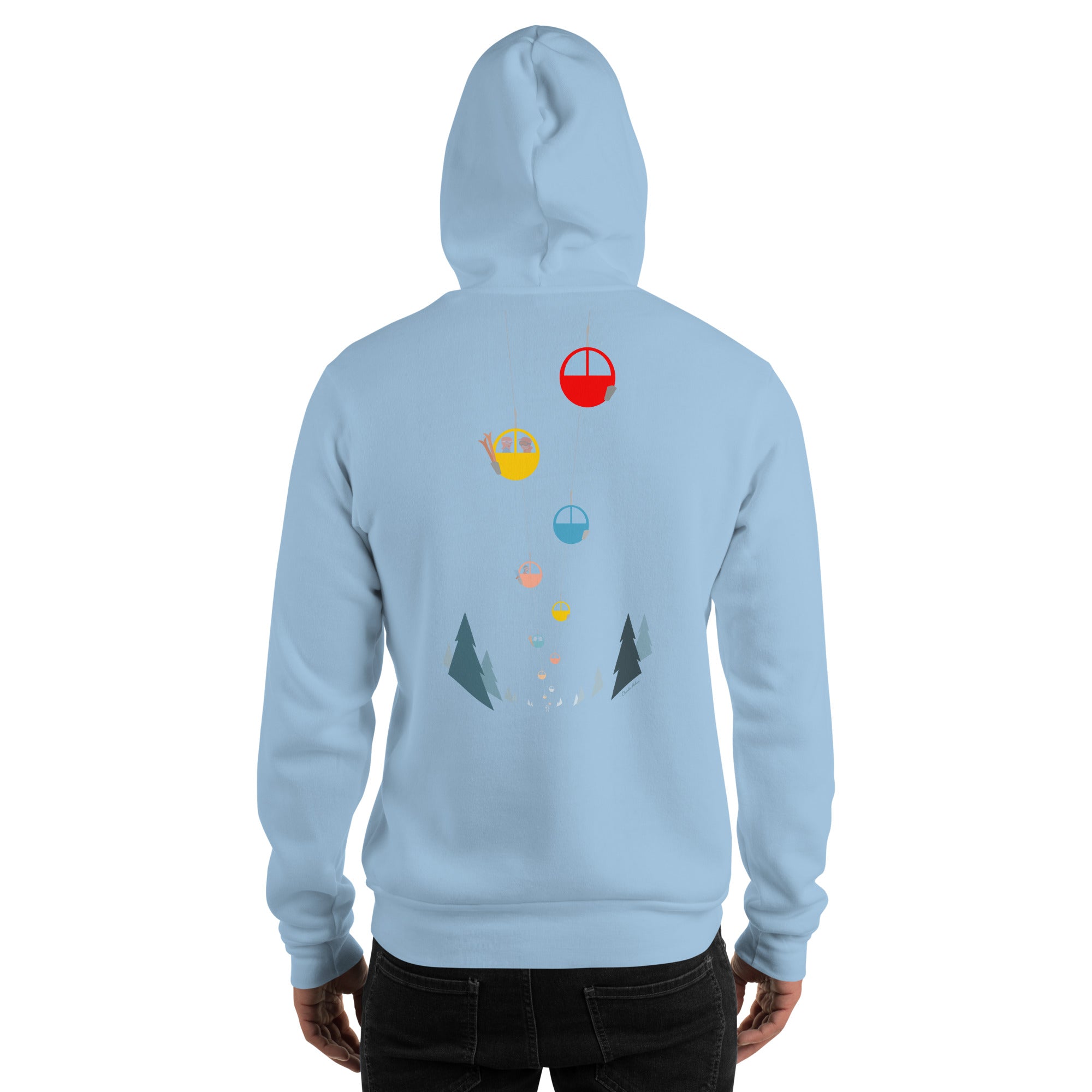 Unisex Hoodie Gondolas in the mist (front & back)