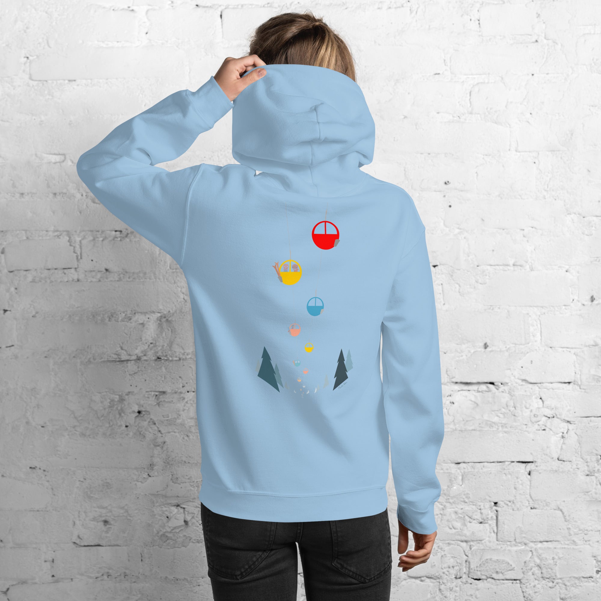 Unisex Hoodie Gondolas in the mist (front & back)