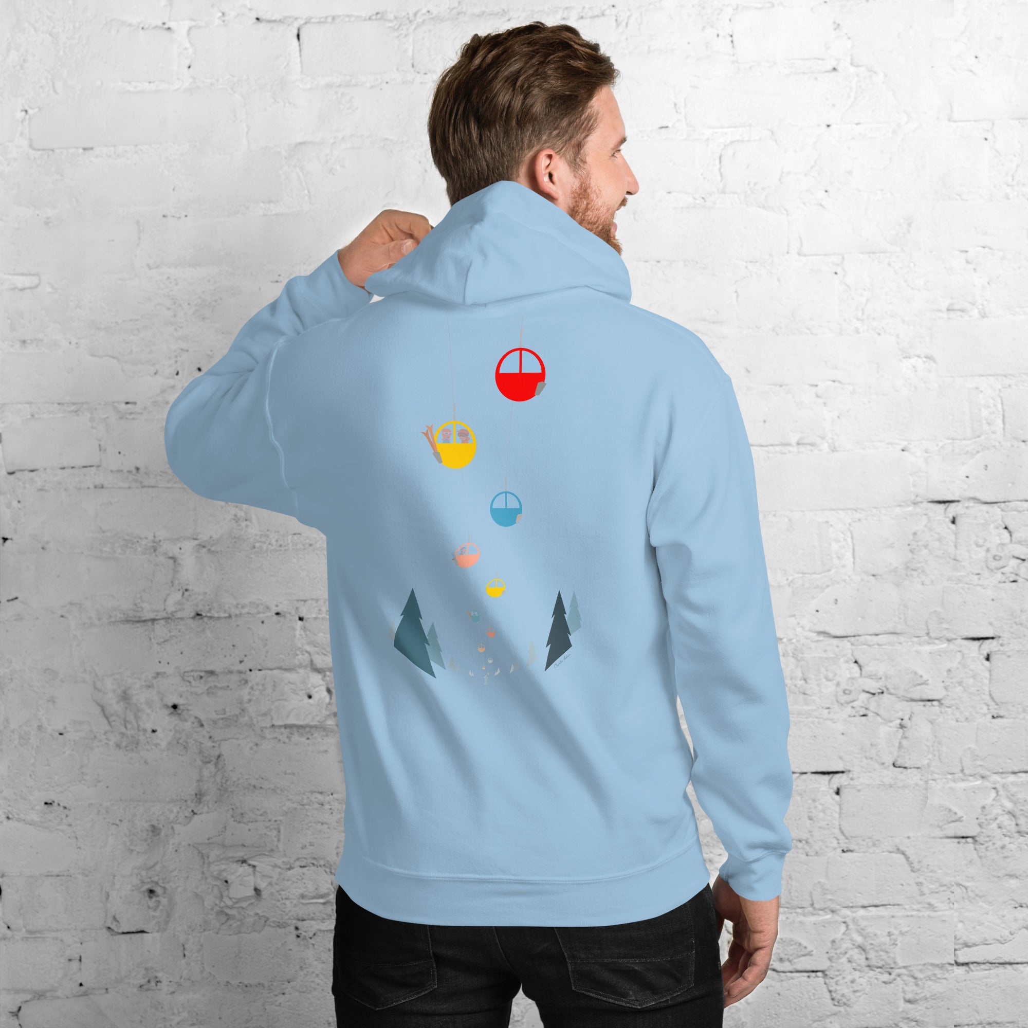 Unisex Hoodie Gondolas in the mist (front & back)