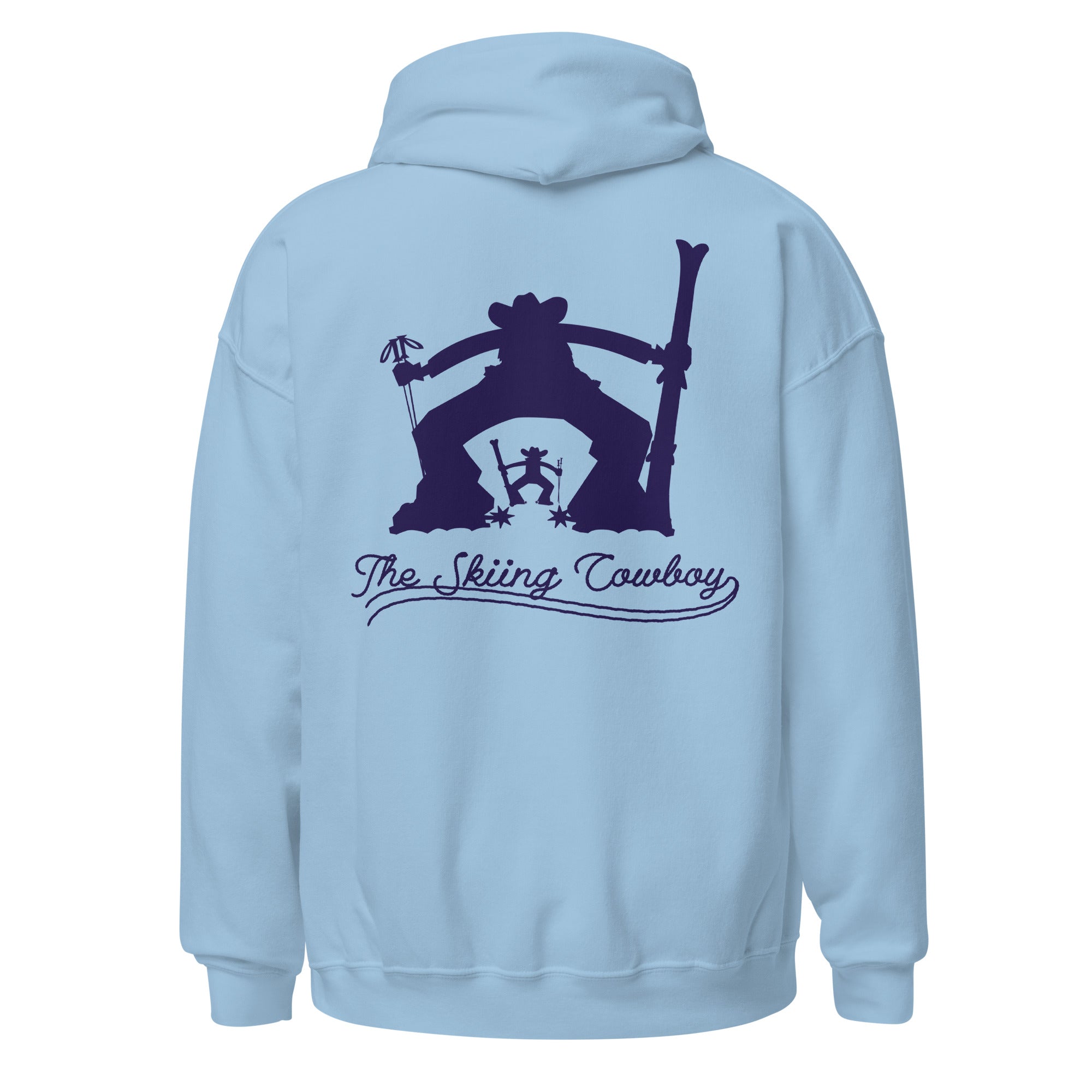 Unisex Hoodie The Skiing Cowboy Duel Silhouette (front & back)