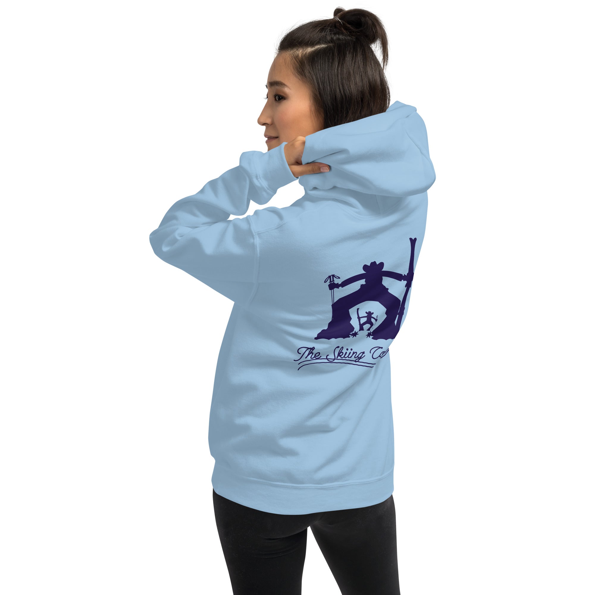 Unisex Hoodie The Skiing Cowboy Duel Silhouette (front & back)