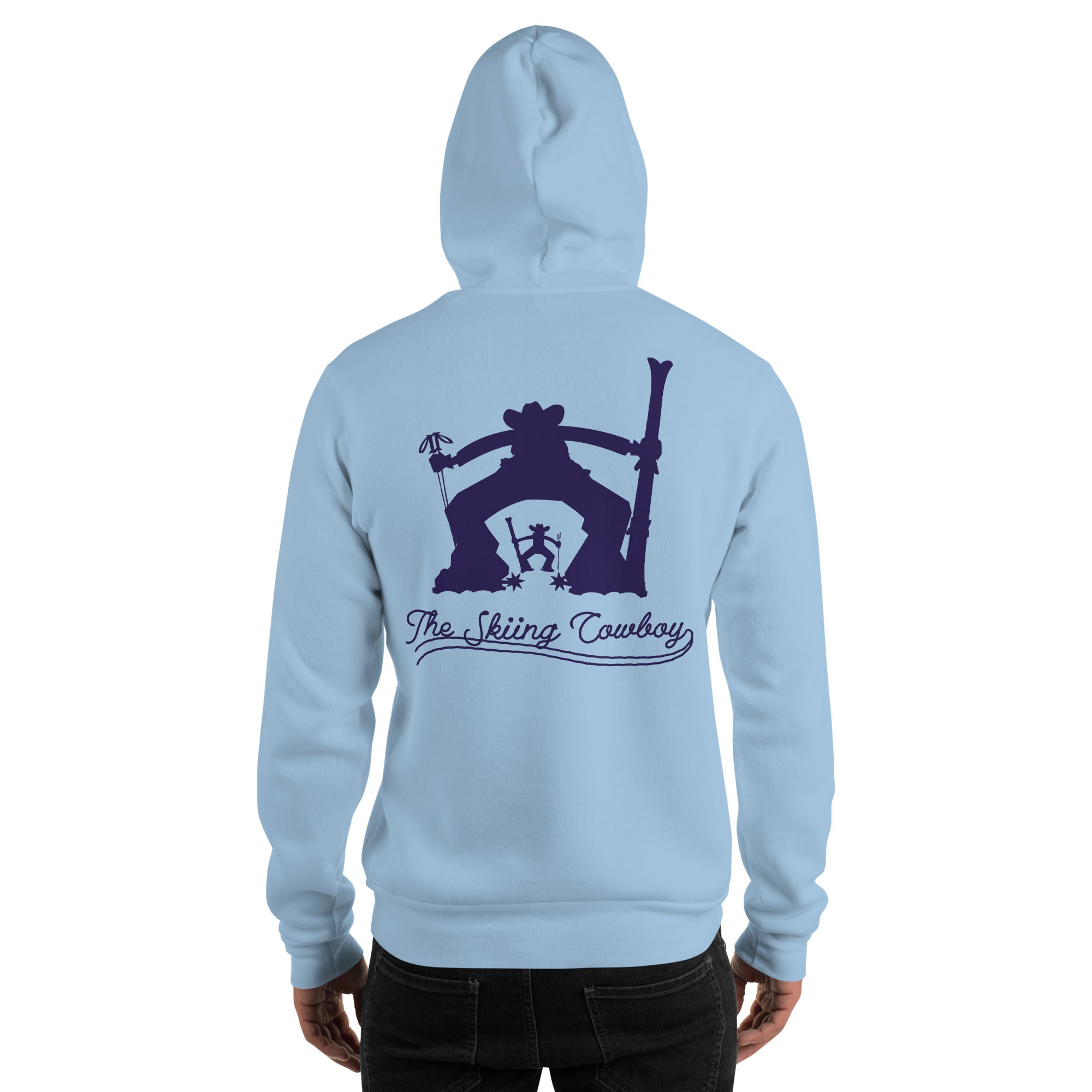 Unisex Hoodie The Skiing Cowboy Duel Silhouette (front & back)