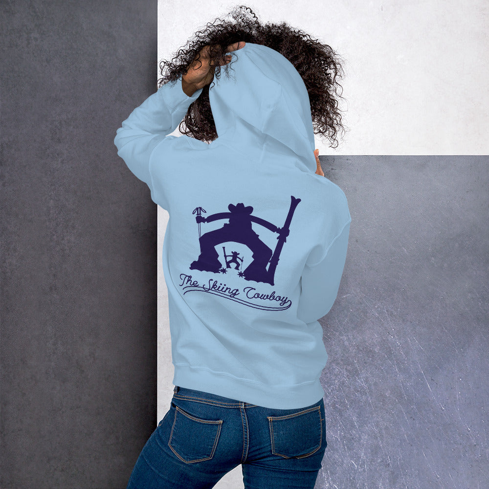 Unisex Hoodie The Skiing Cowboy Duel Silhouette (front & back)