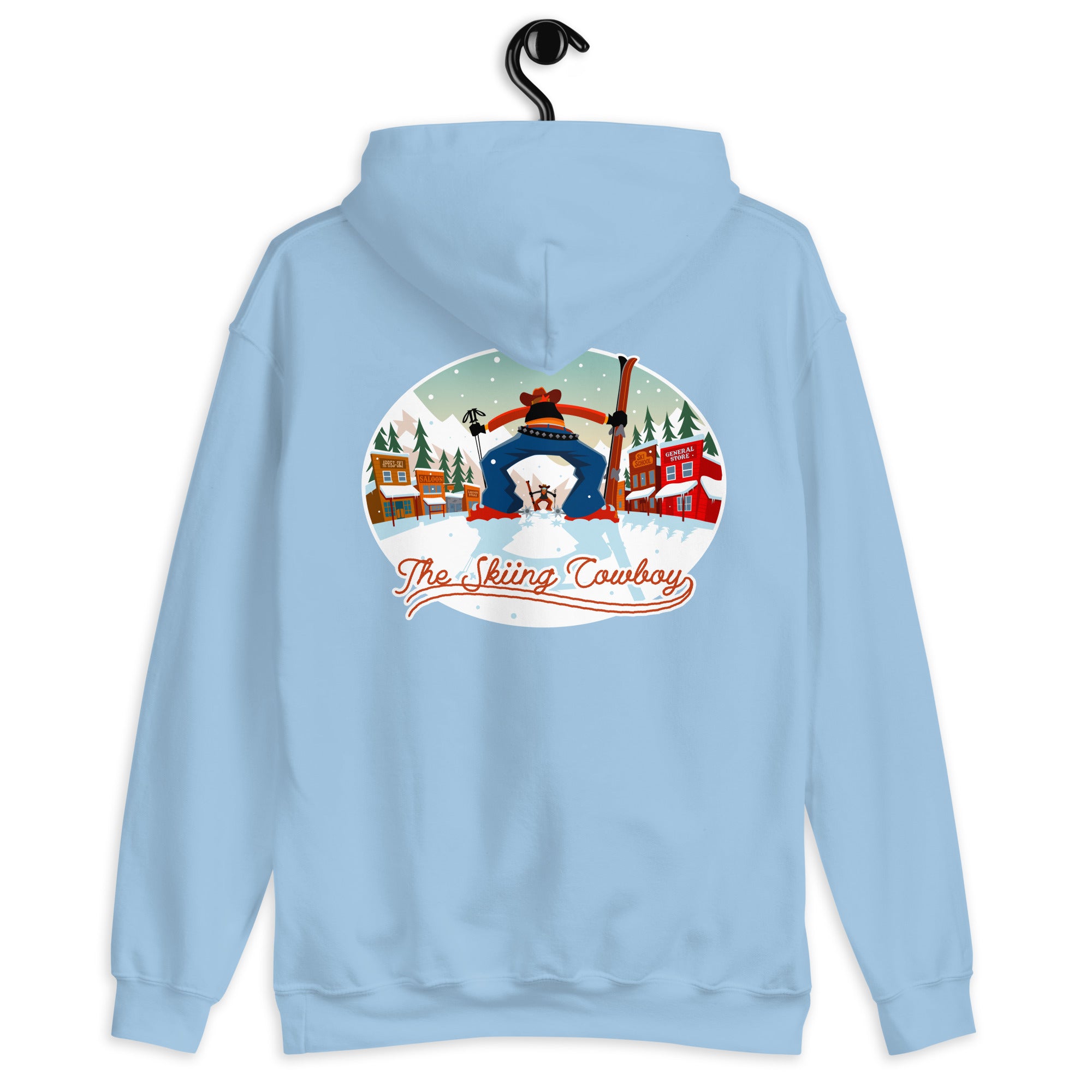 Unisex Hoodie Skiing Duel on light colors (front & back)