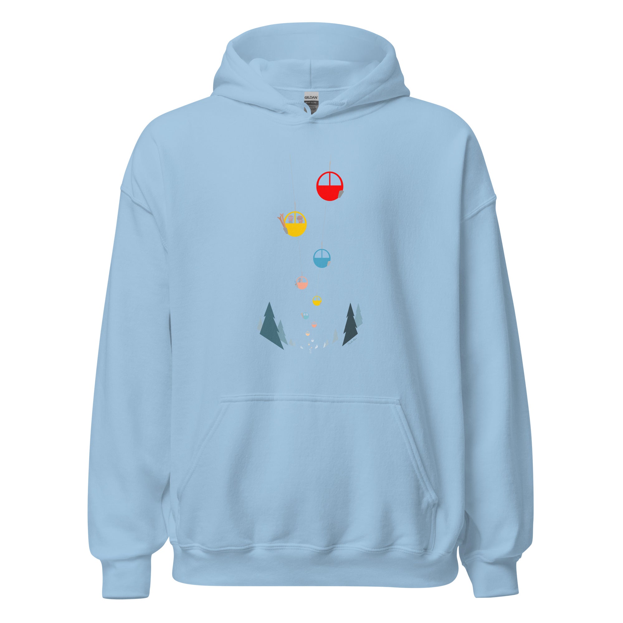 Unisex Hoodie Gondolas in the mist (front & back)