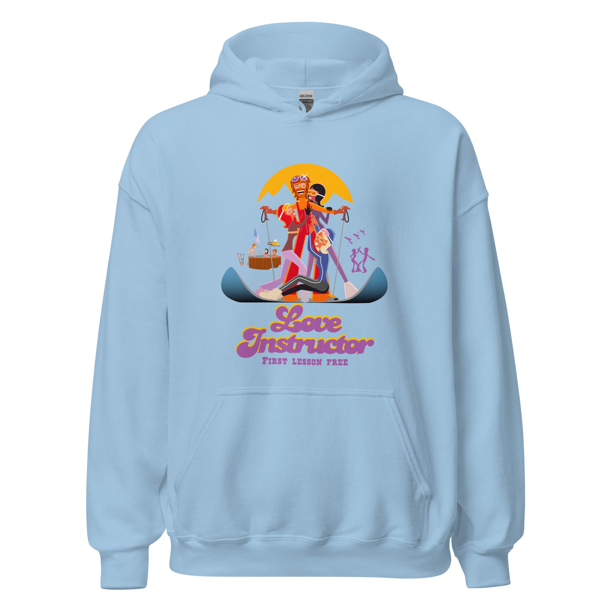 Sweat à capuche d'hiver unisexe Love Instructor First Lesson free sur couleurs claires