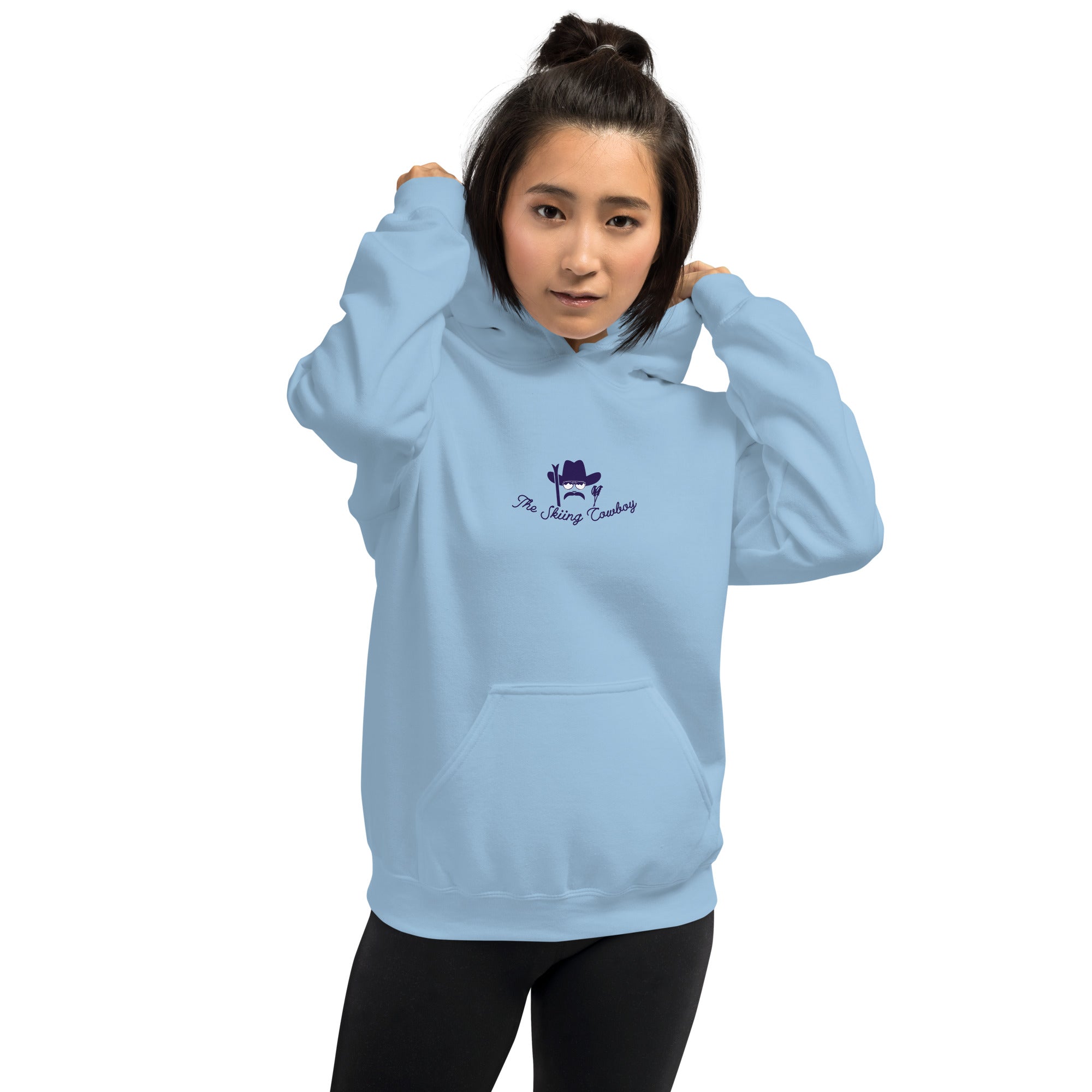 Unisex Hoodie The Skiing Cowboy Duel Silhouette (front & back)