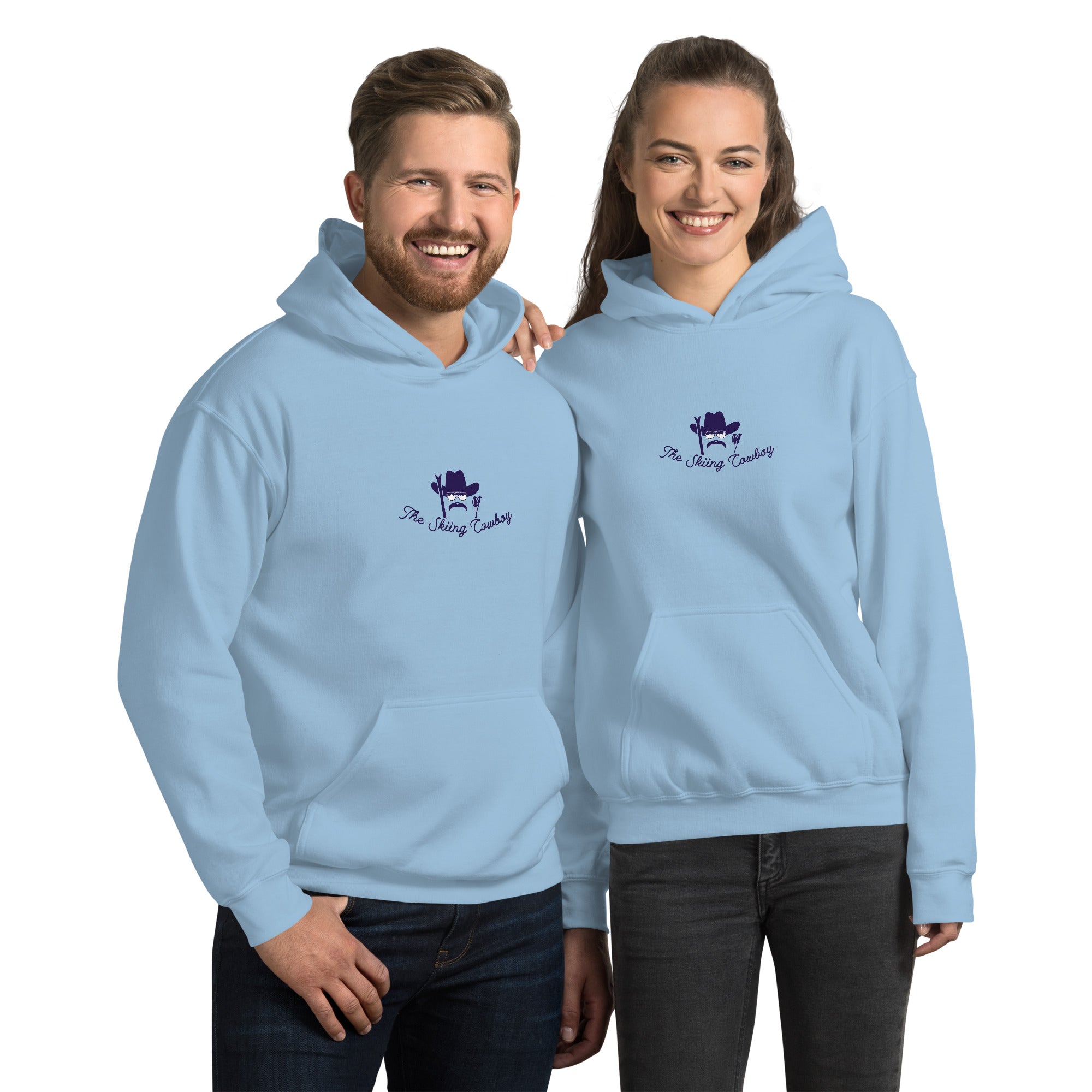 Unisex Hoodie The Skiing Cowboy Duel Silhouette (front & back)