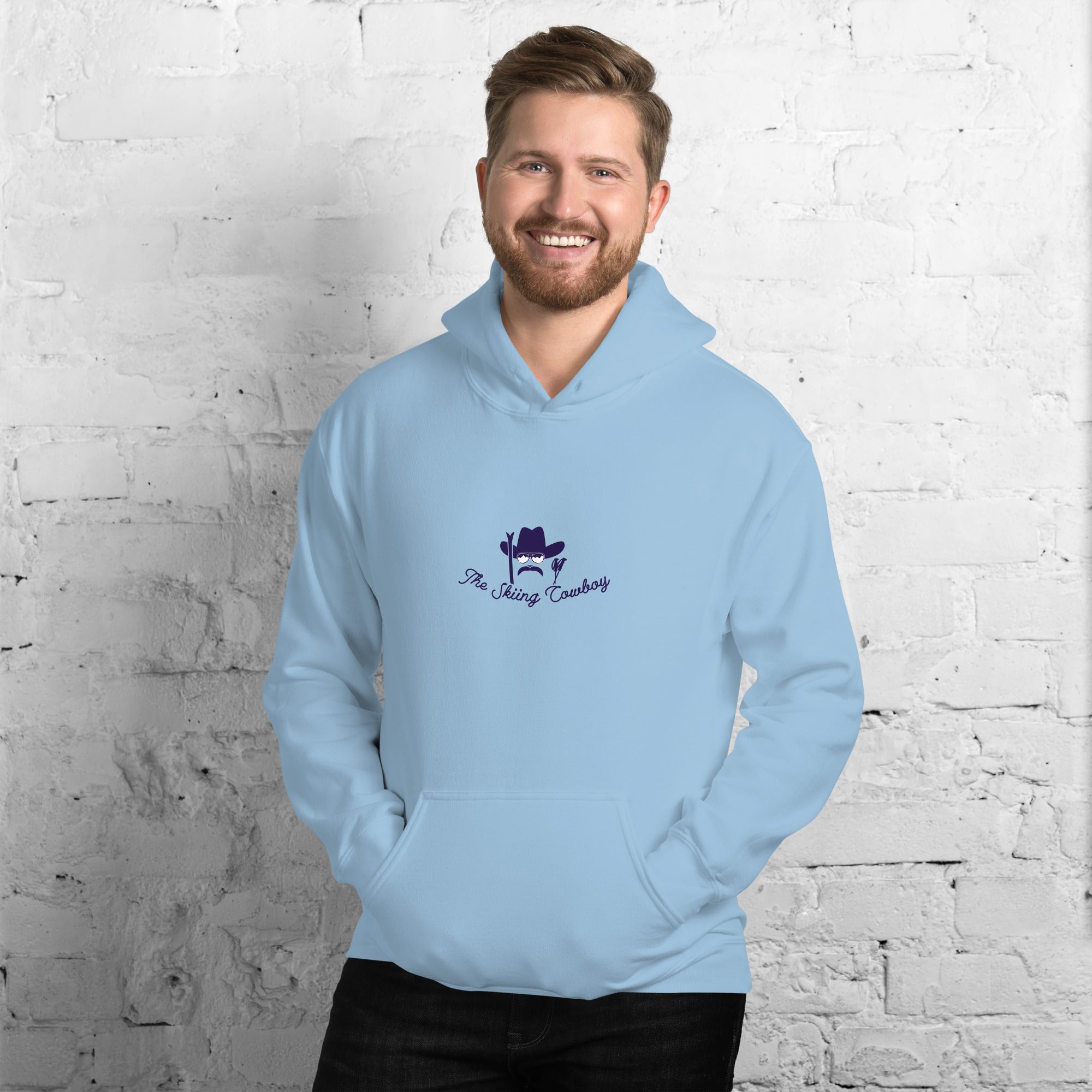 Unisex Hoodie The Skiing Cowboy Duel Silhouette (front & back)