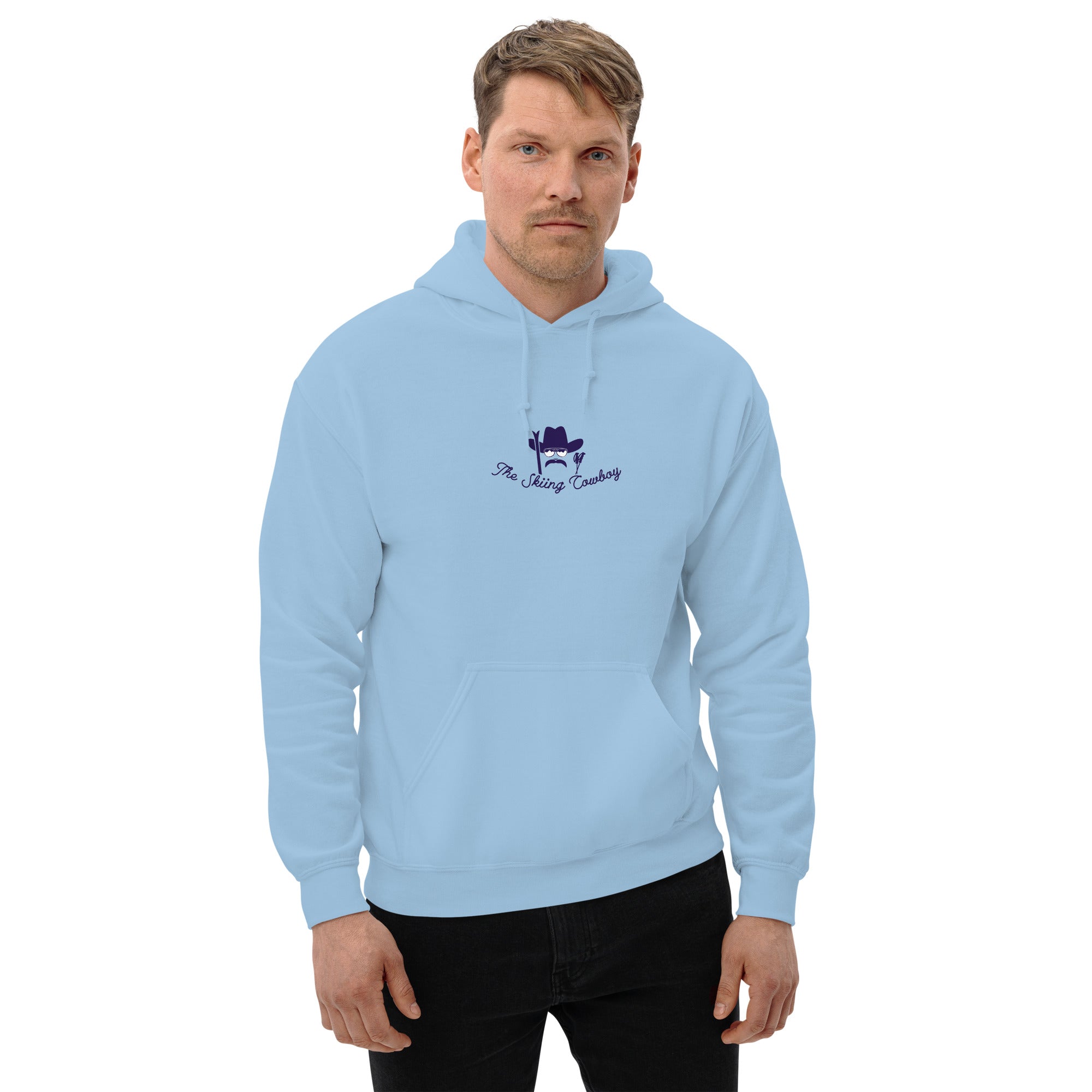 Unisex Hoodie The Skiing Cowboy Duel Silhouette (front & back)