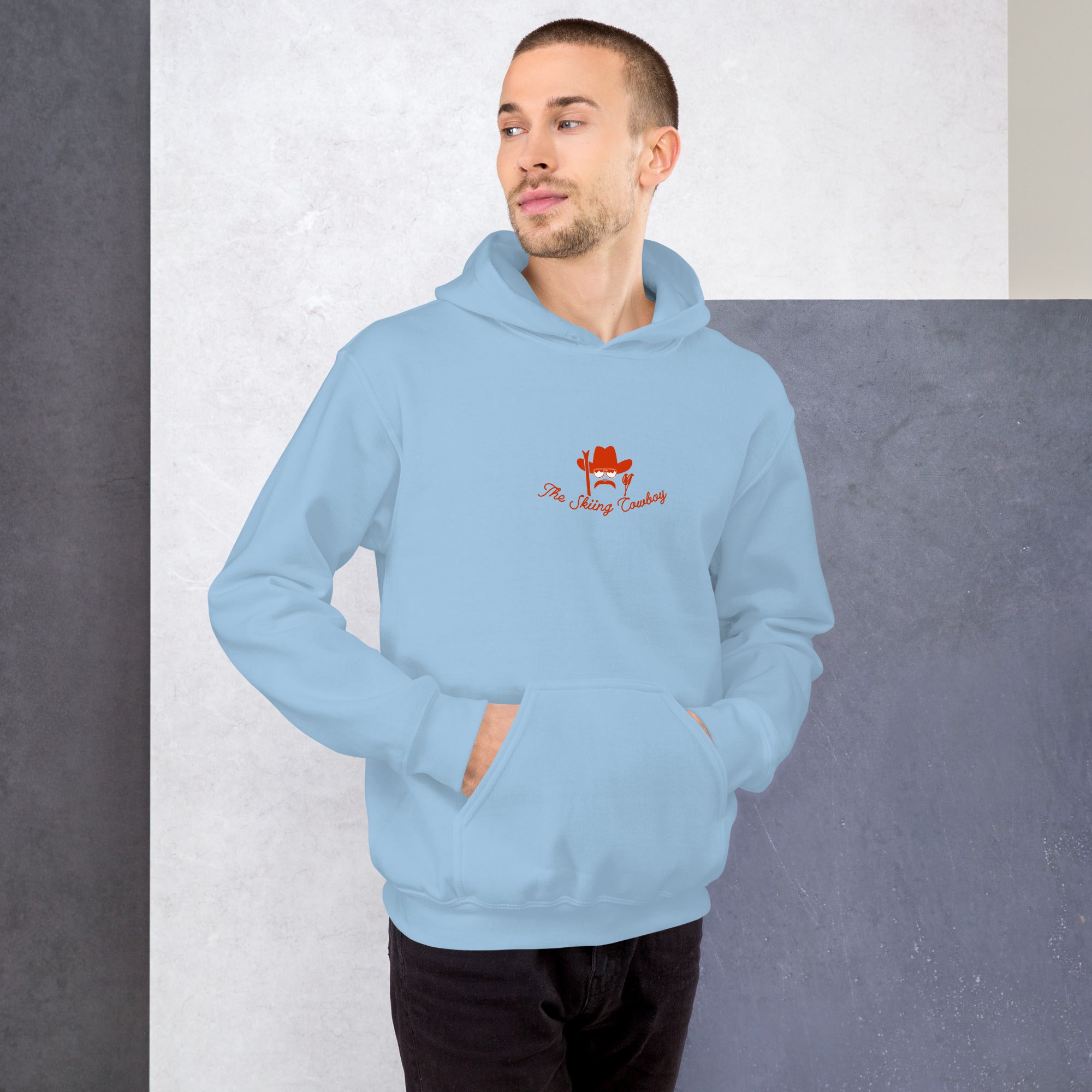 Unisex Hoodie Skiing Duel on light colors (front & back)