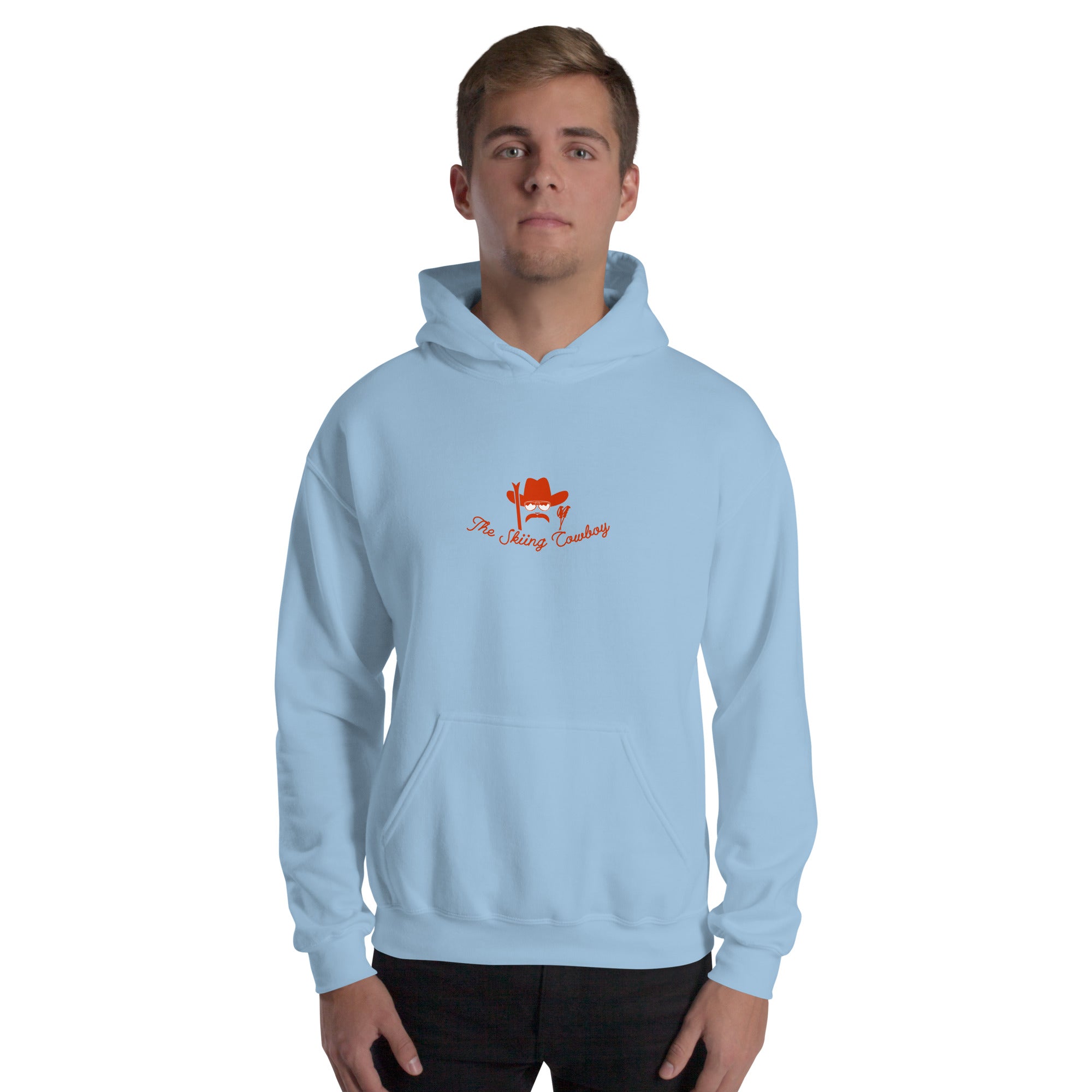 Unisex Hoodie Skiing Duel on light colors (front & back)