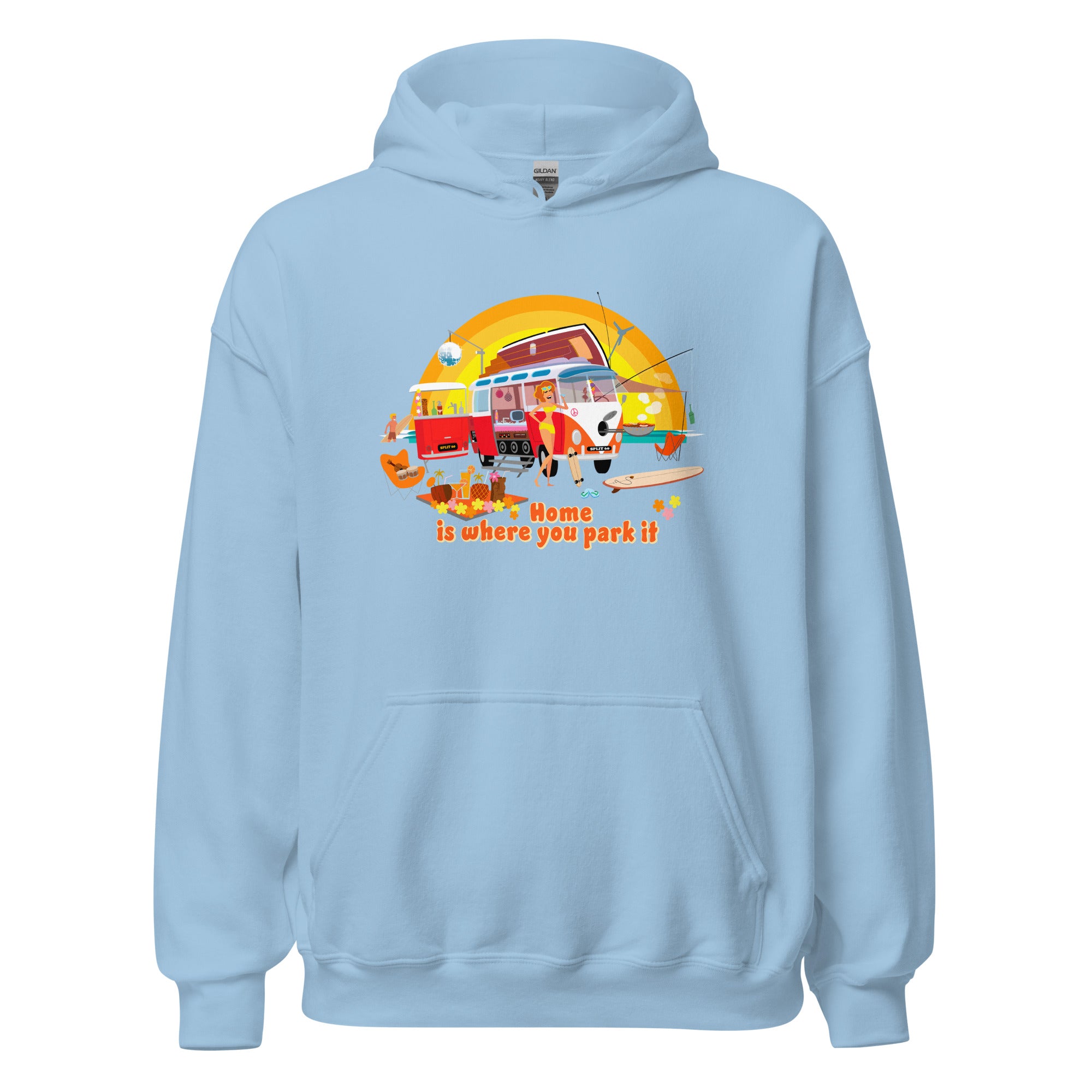 Sweat à capuche d'hiver unisexe Ultra Combi: Home is where you park it sur couleurs vives