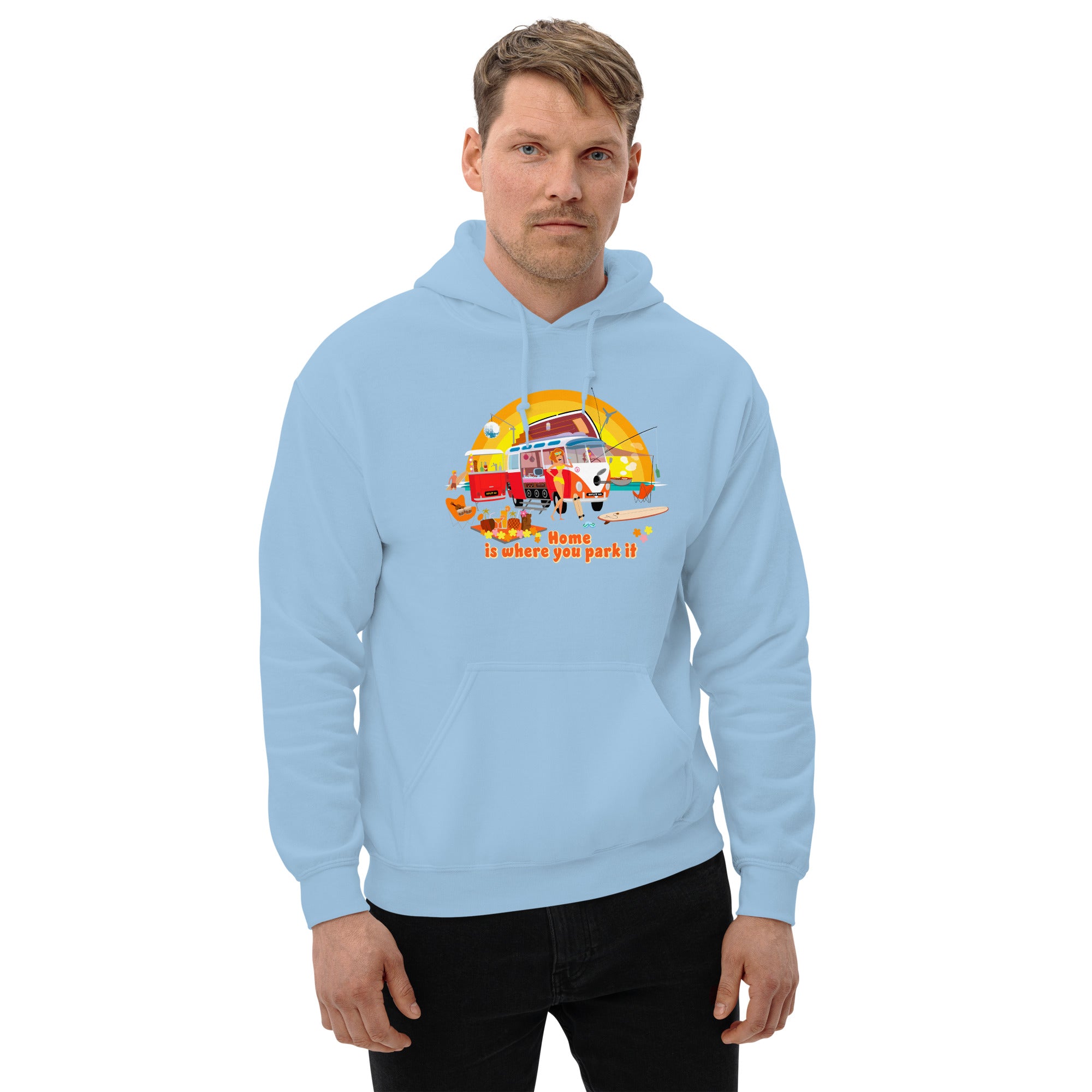 Sweat à capuche d'hiver unisexe Ultra Combi: Home is where you park it sur couleurs vives