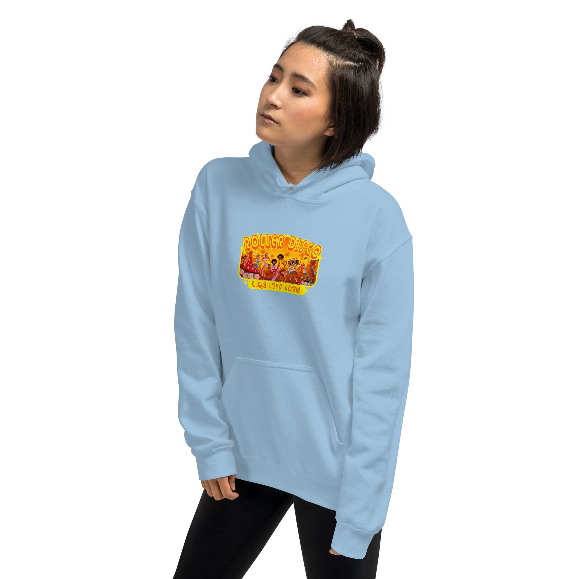 Unisex Hoodie Roller Disco 1975 on light colors