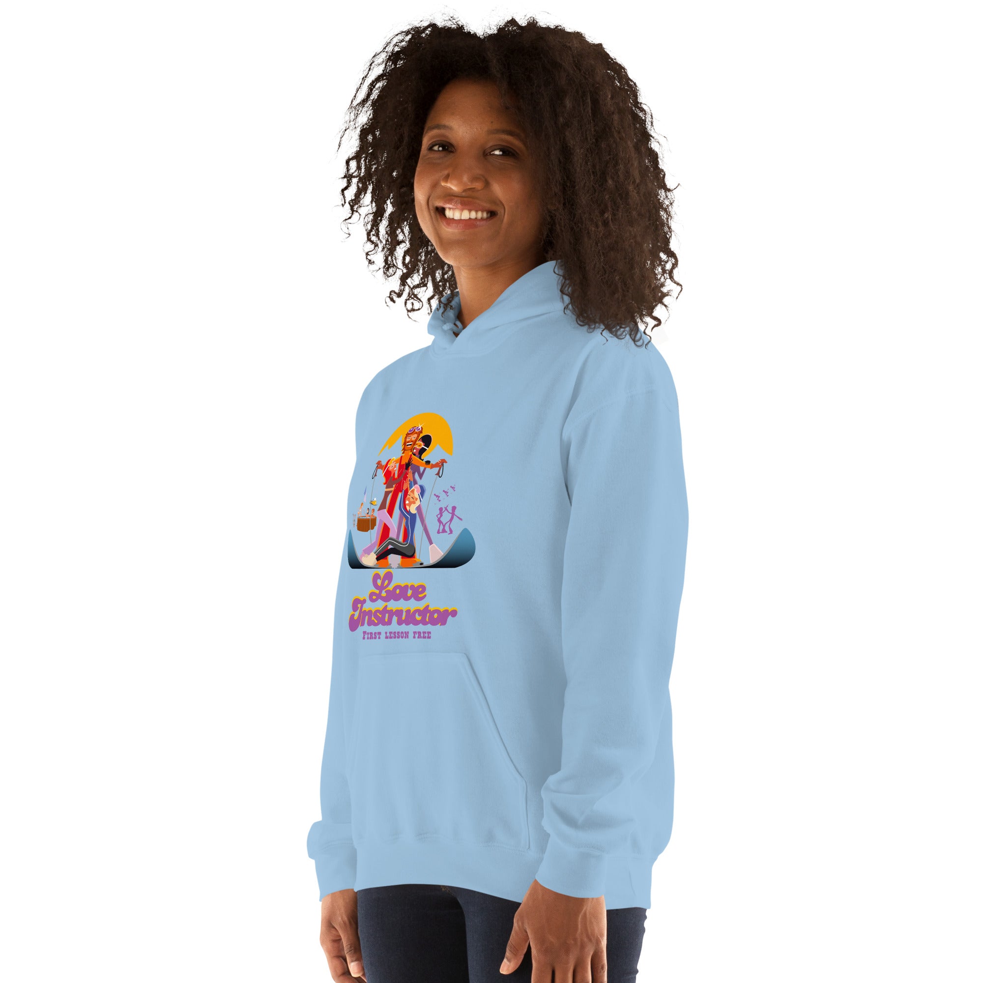 Sweat à capuche d'hiver unisexe Love Instructor First Lesson free sur couleurs claires