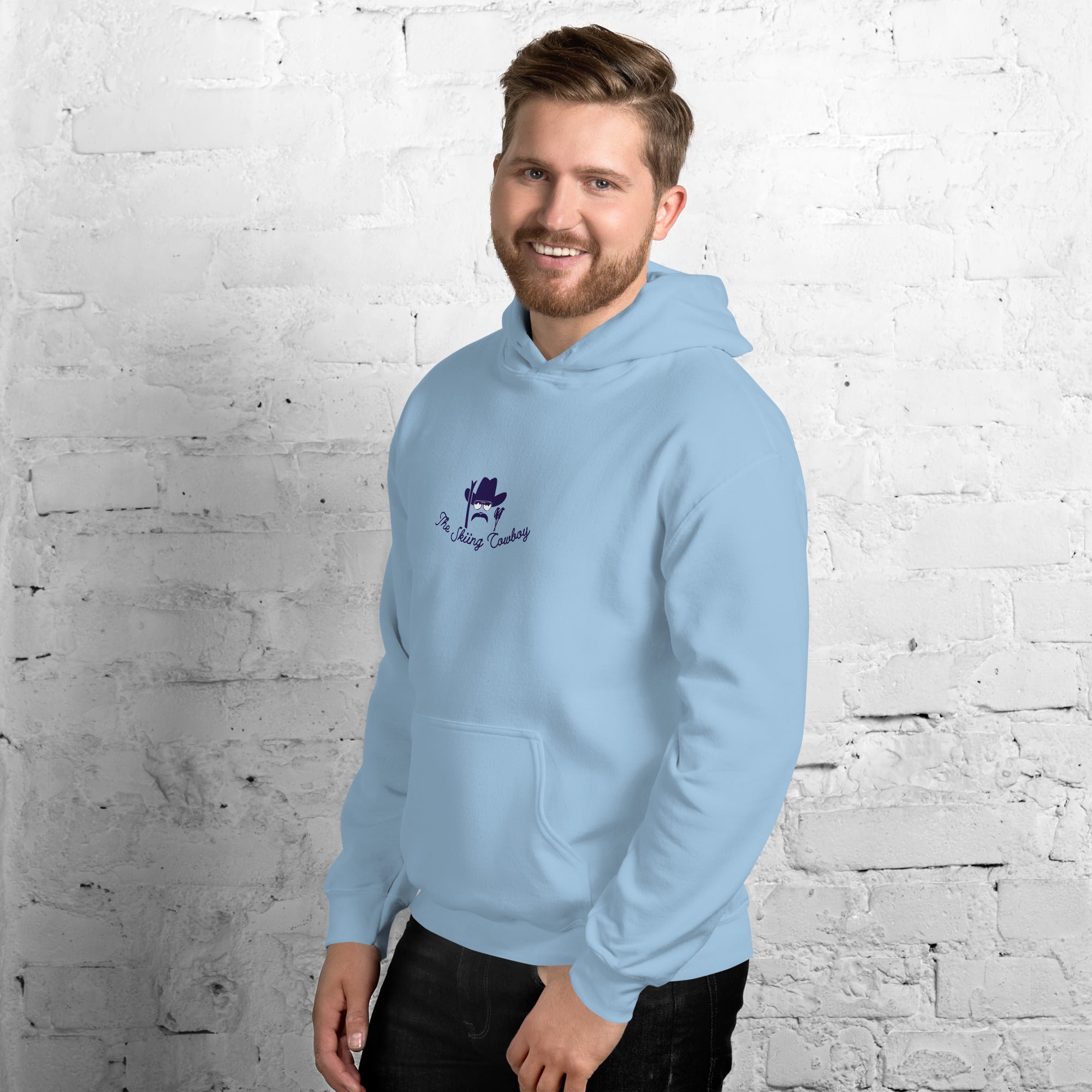 Unisex Hoodie The Skiing Cowboy Duel Silhouette (front & back)