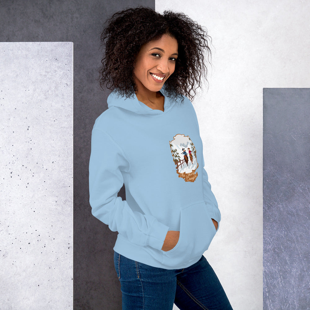 Unisex Hoodie The Skiing Cowgirl on light colors