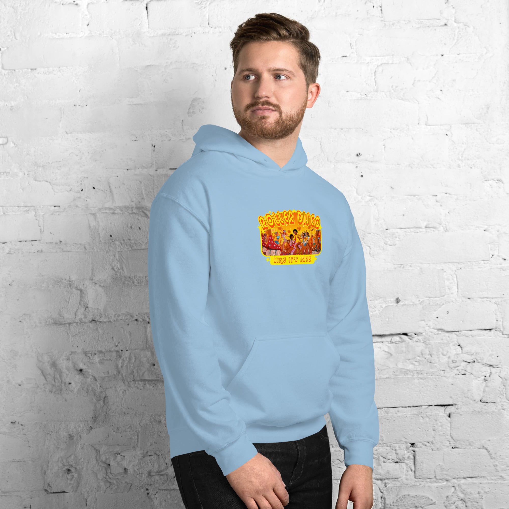 Unisex Hoodie Roller Disco 1975 on light colors