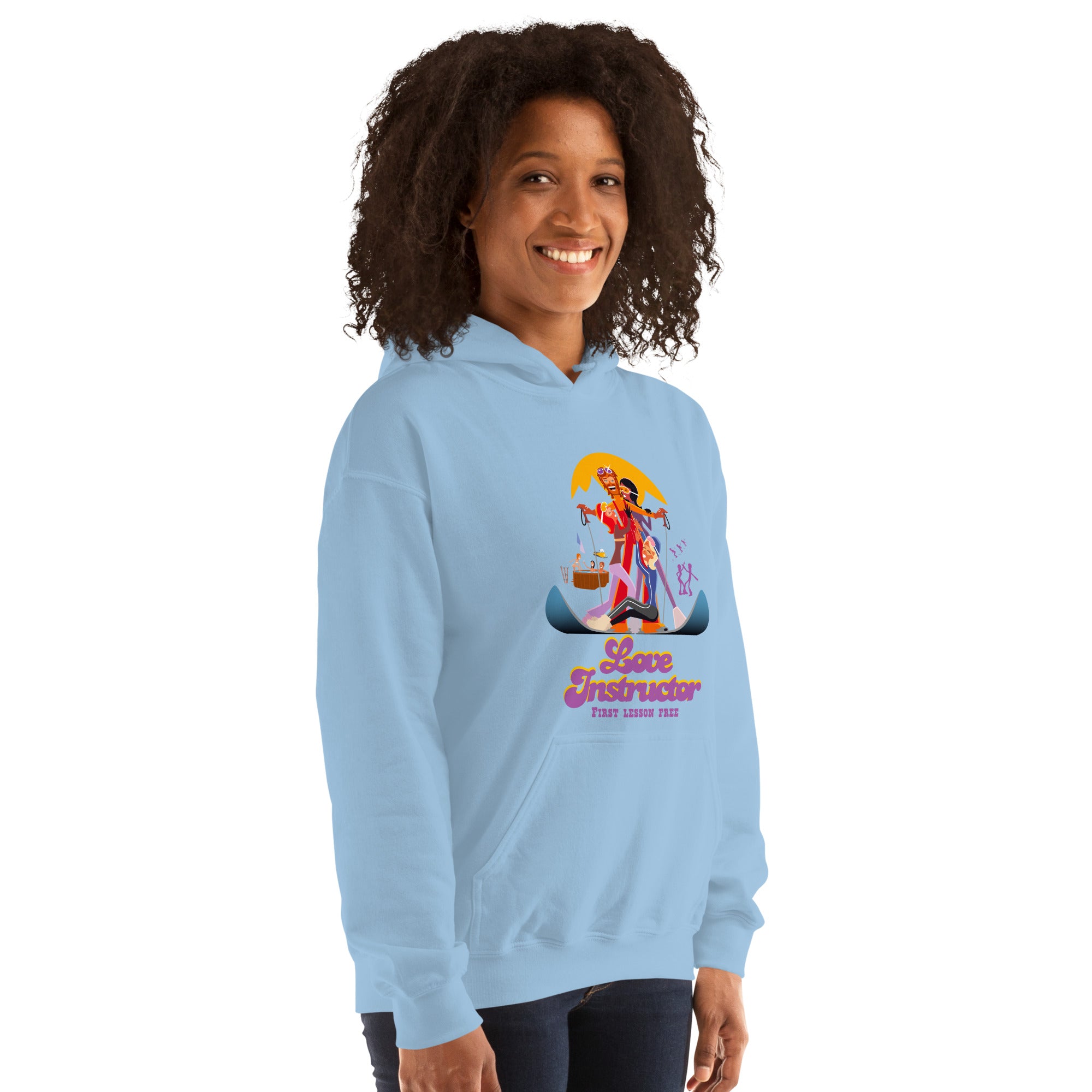 Sweat à capuche d'hiver unisexe Love Instructor First Lesson free sur couleurs claires