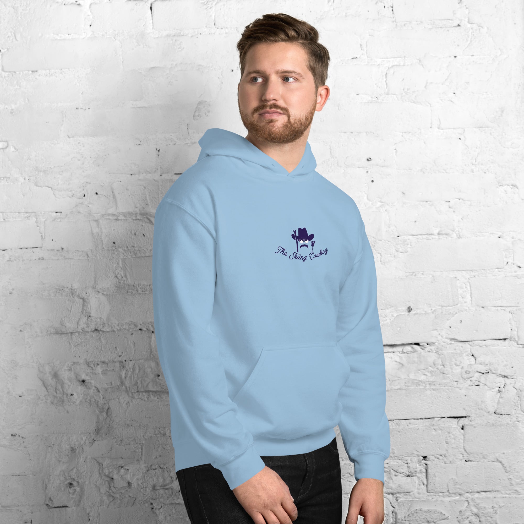 Unisex Hoodie The Skiing Cowboy Duel Silhouette (front & back)