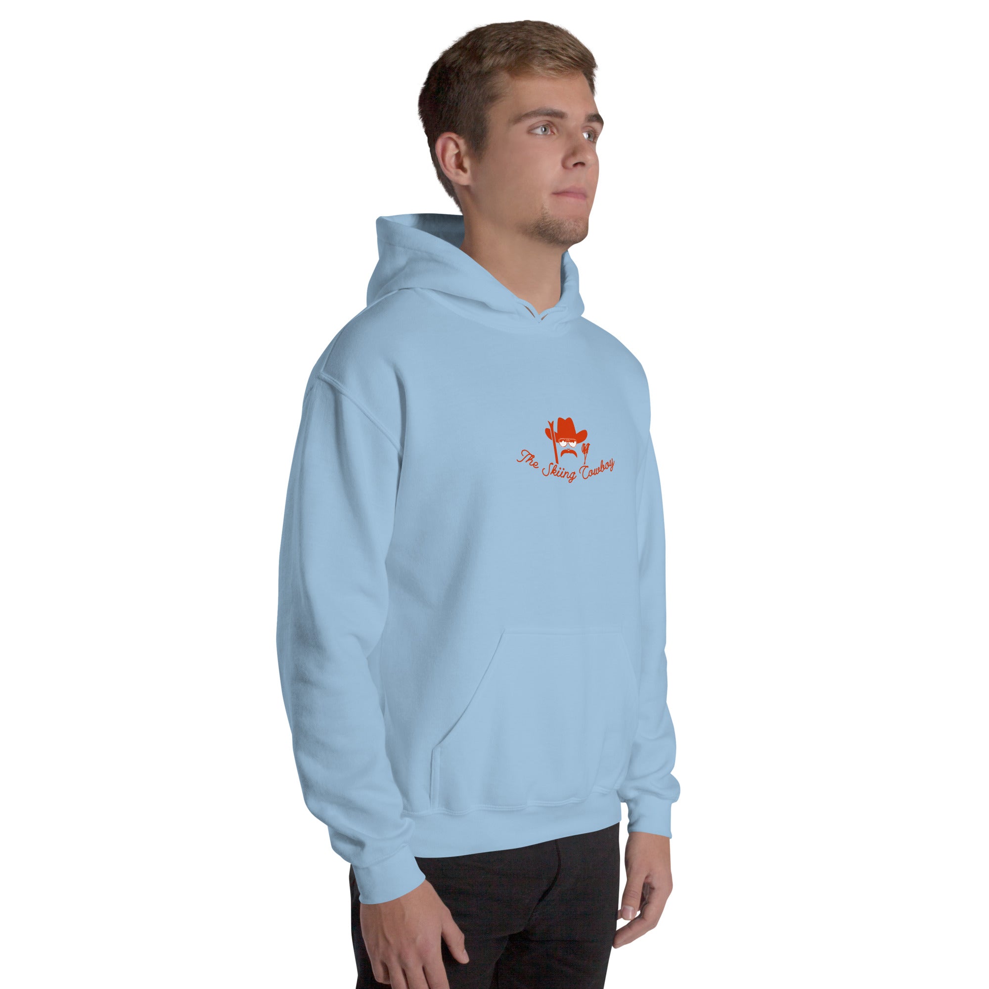 Unisex Hoodie Skiing Duel on light colors (front & back)