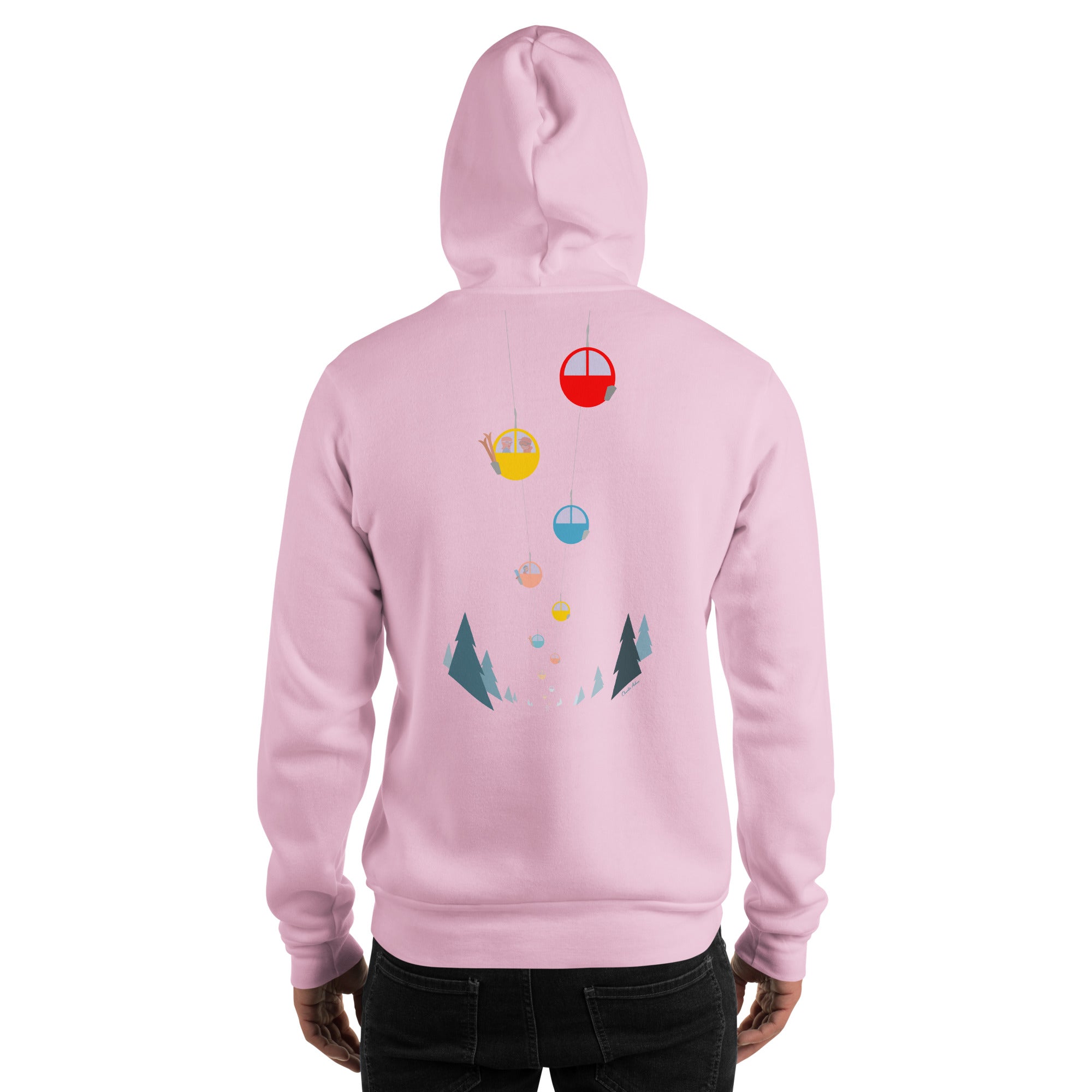 Unisex Hoodie Gondolas in the mist (front & back)