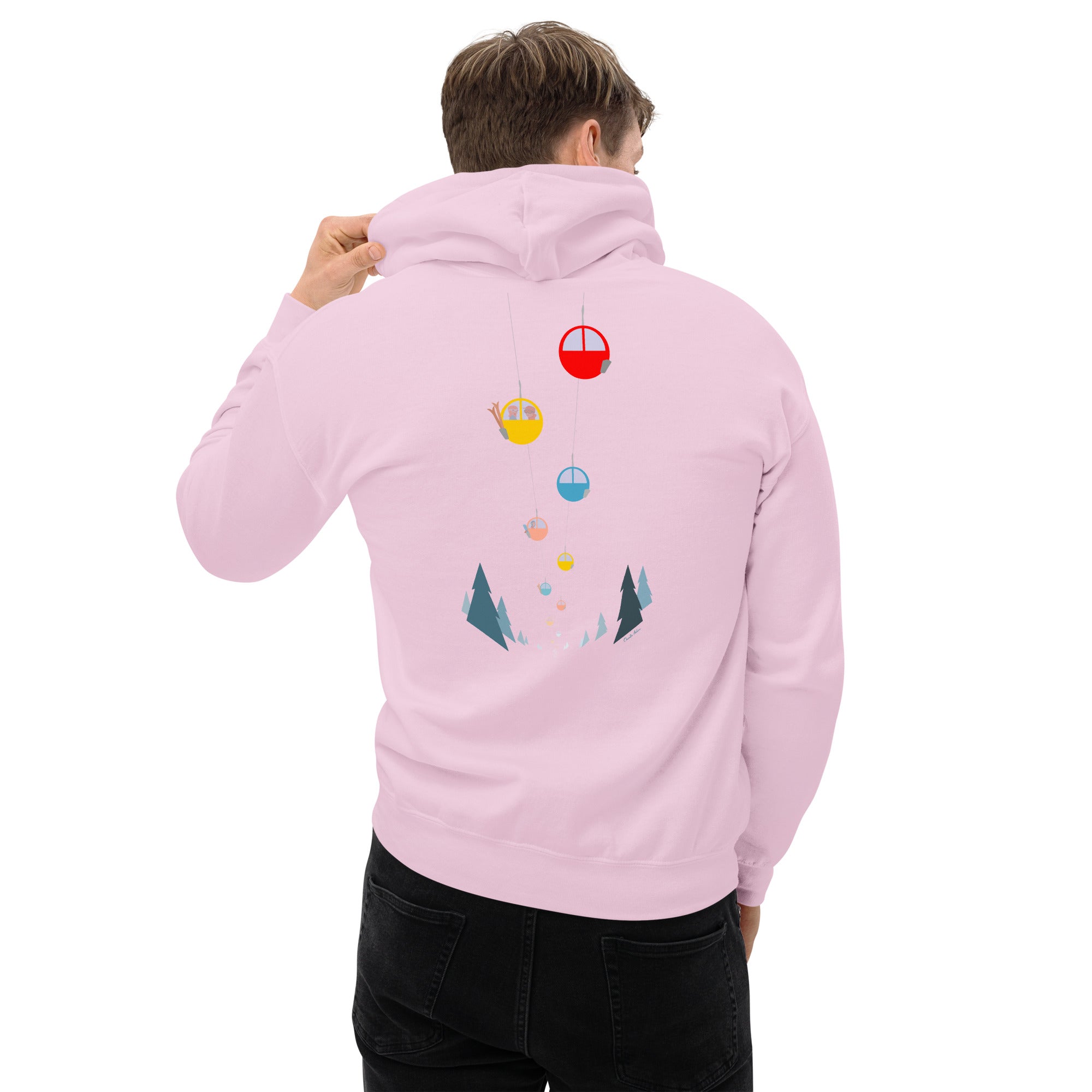 Unisex Hoodie Gondolas in the mist (front & back)