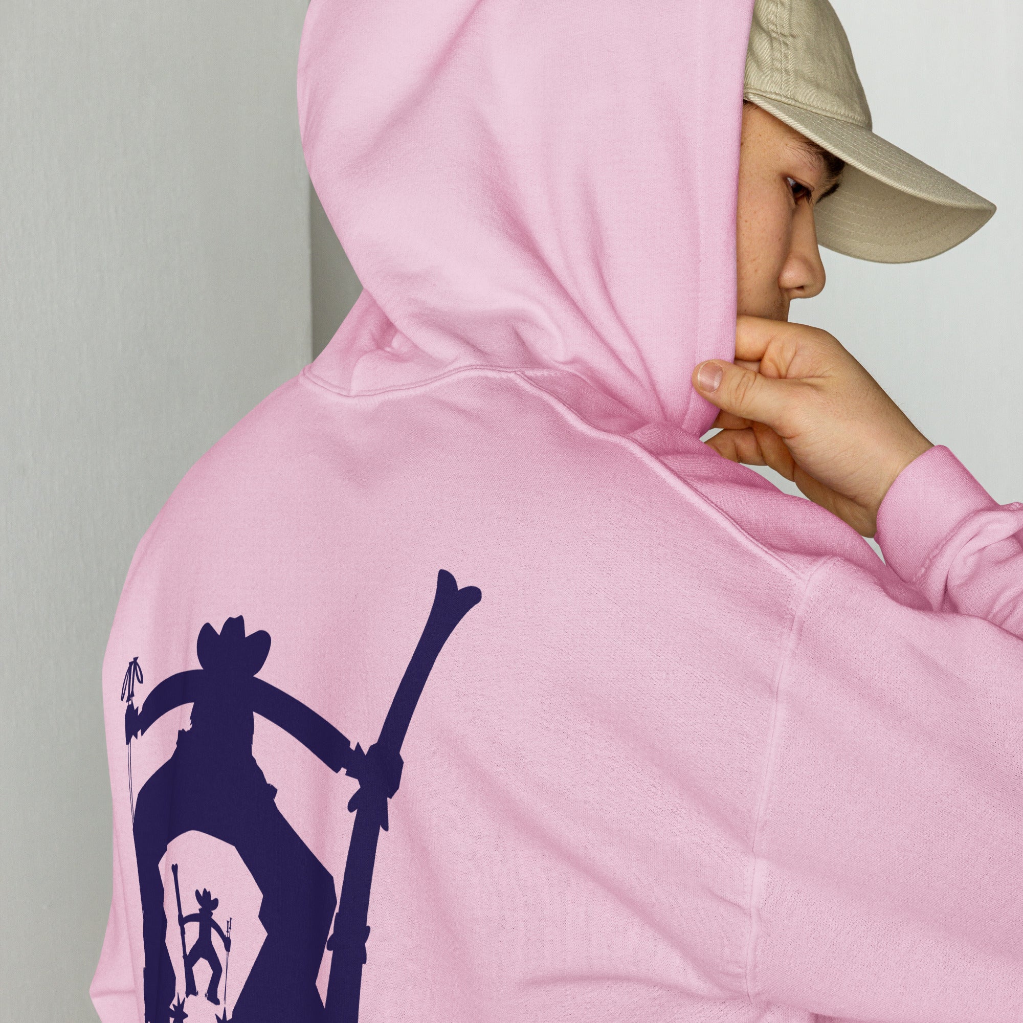 Unisex Hoodie The Skiing Cowboy Duel Silhouette (front & back)