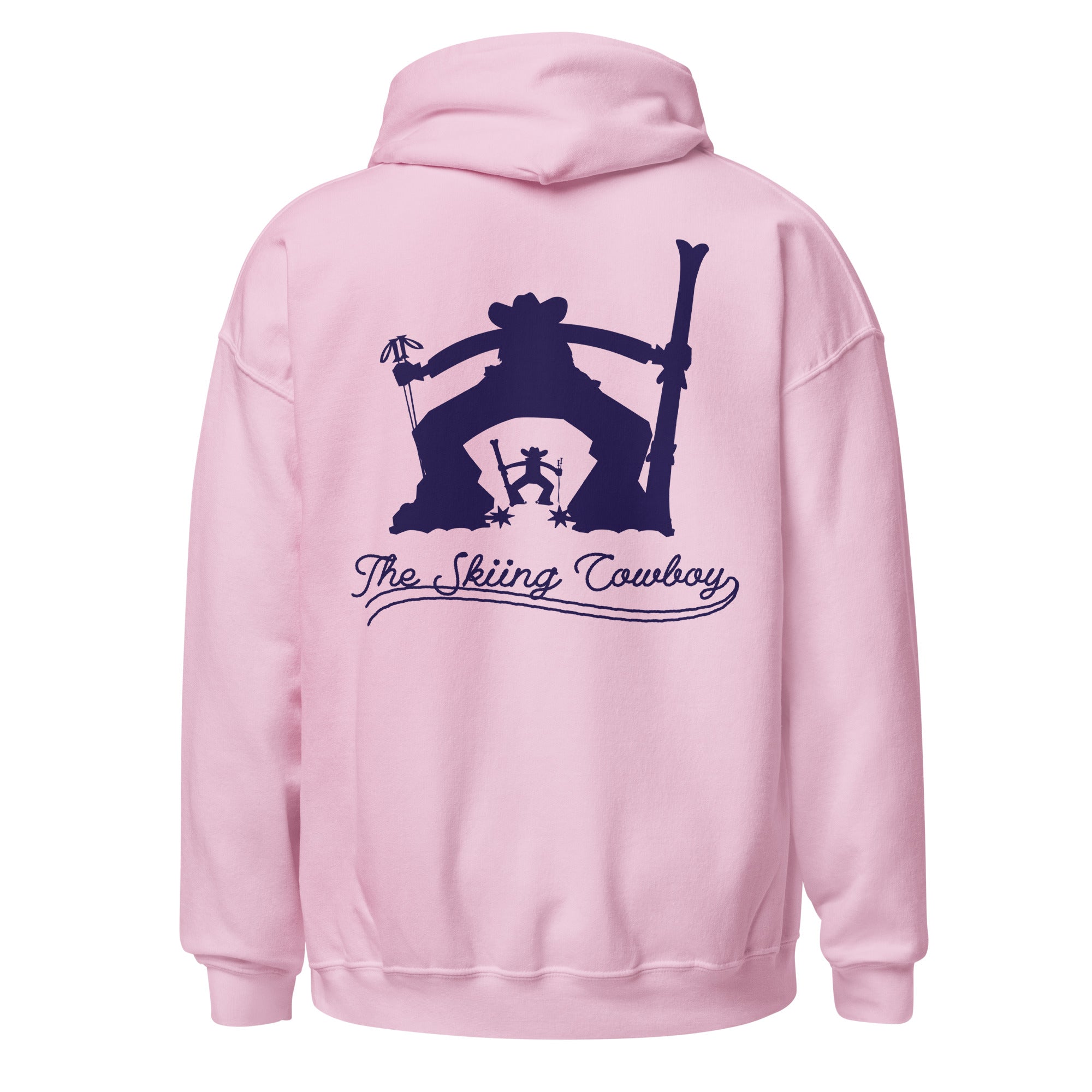 Unisex Hoodie The Skiing Cowboy Duel Silhouette (front & back)