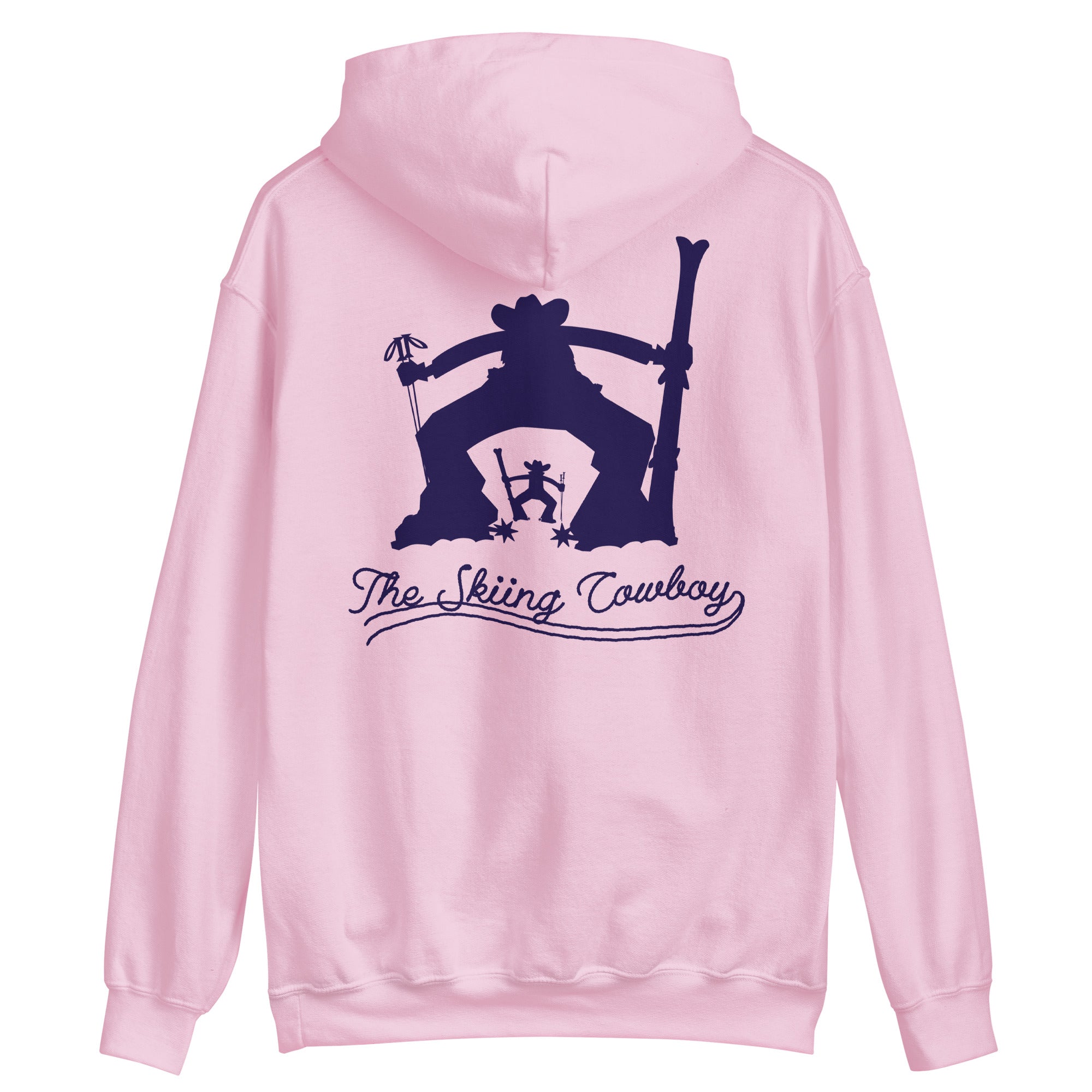 Unisex Hoodie The Skiing Cowboy Duel Silhouette (front & back)