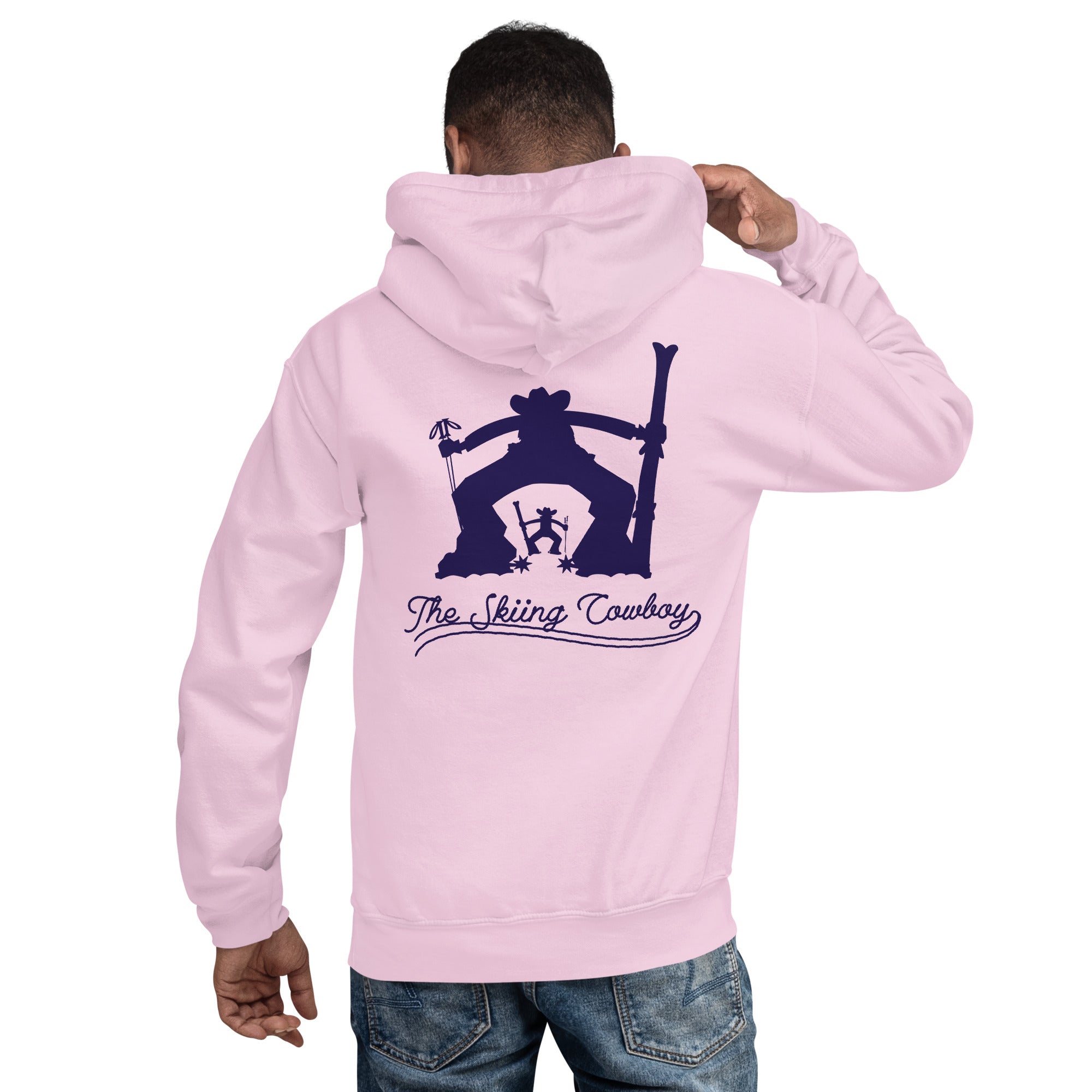 Unisex Hoodie The Skiing Cowboy Duel Silhouette (front & back)