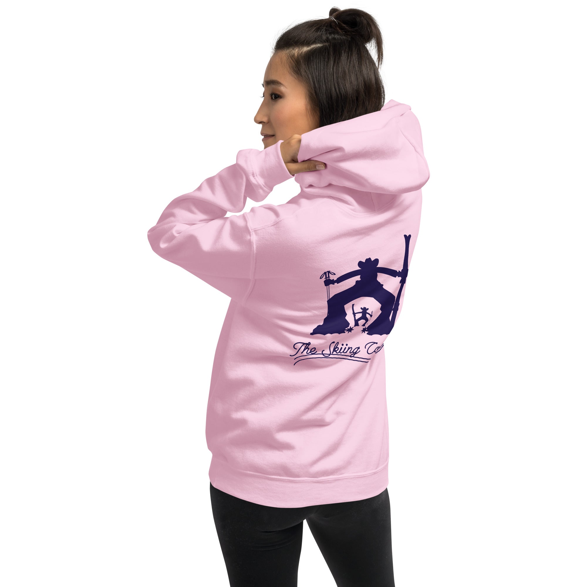 Unisex Hoodie The Skiing Cowboy Duel Silhouette (front & back)