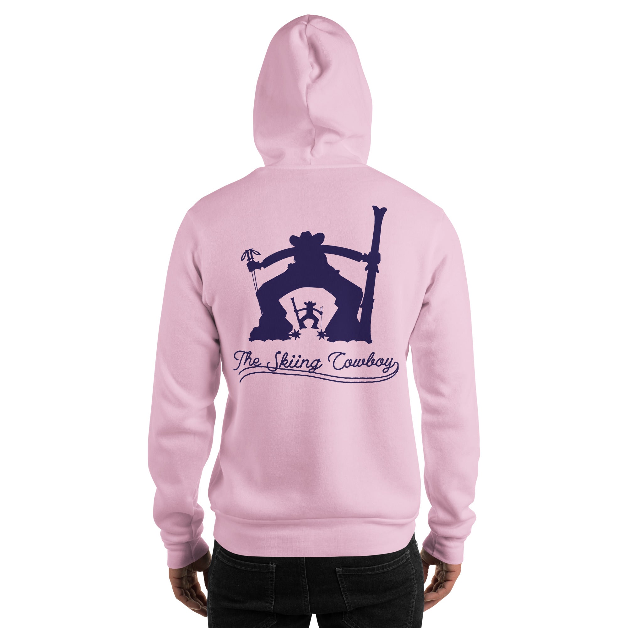 Unisex Hoodie The Skiing Cowboy Duel Silhouette (front & back)