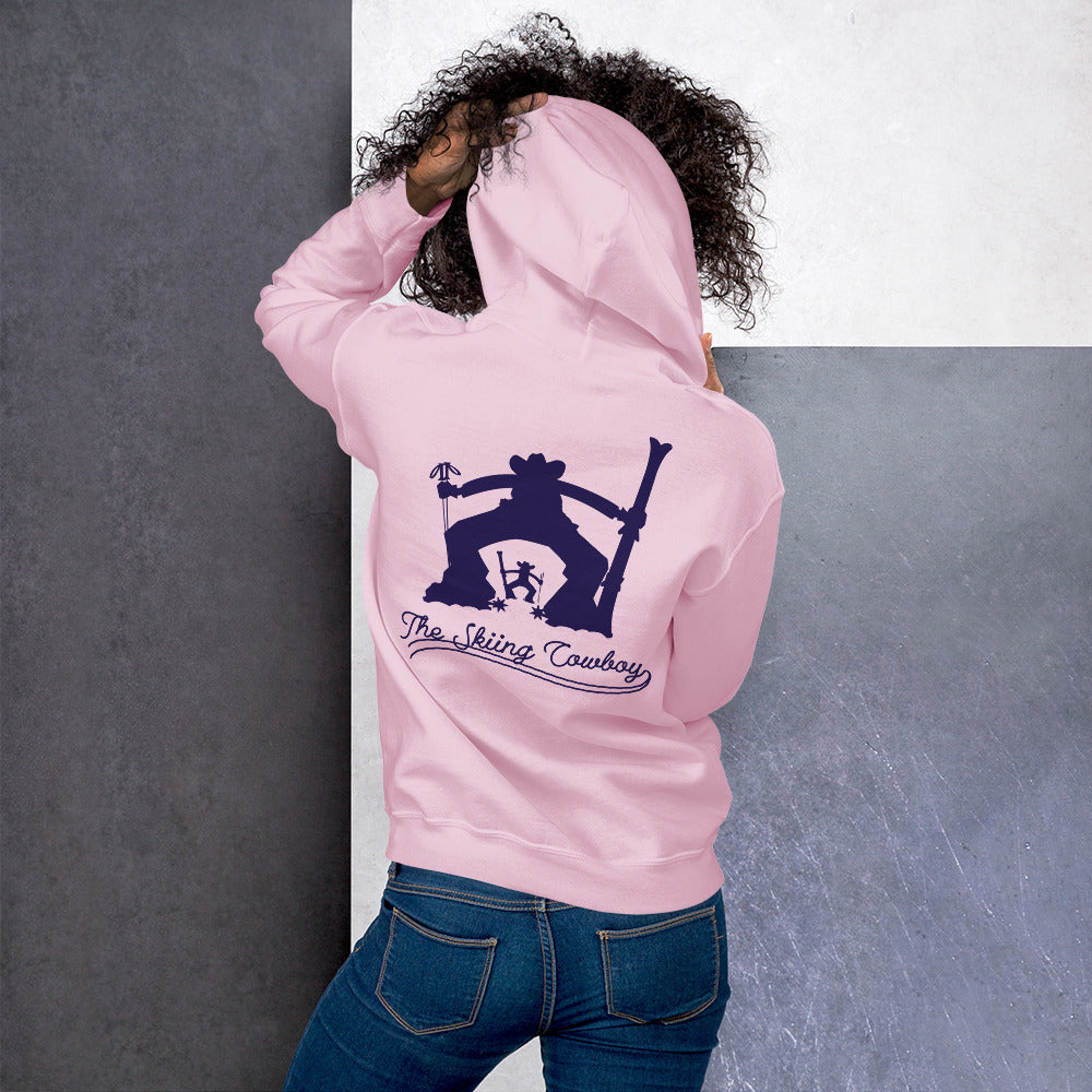 Unisex Hoodie The Skiing Cowboy Duel Silhouette (front & back)