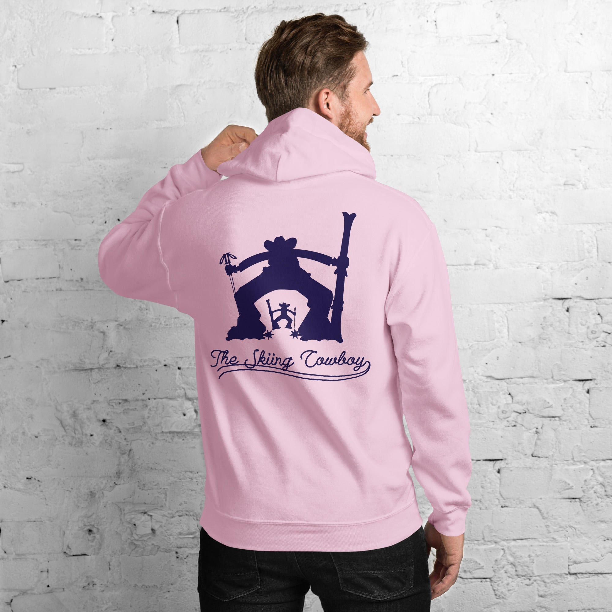 Unisex Hoodie The Skiing Cowboy Duel Silhouette (front & back)