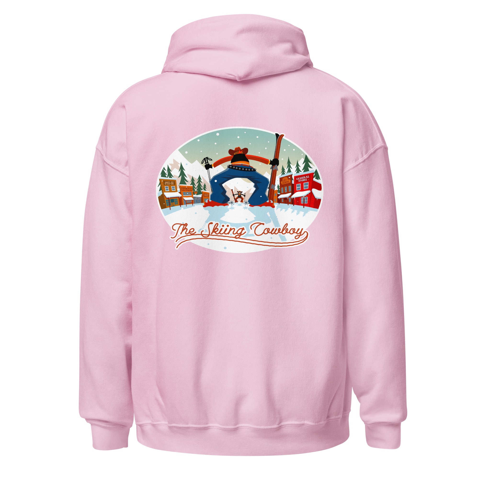 Unisex Hoodie Skiing Duel on light colors (front & back)