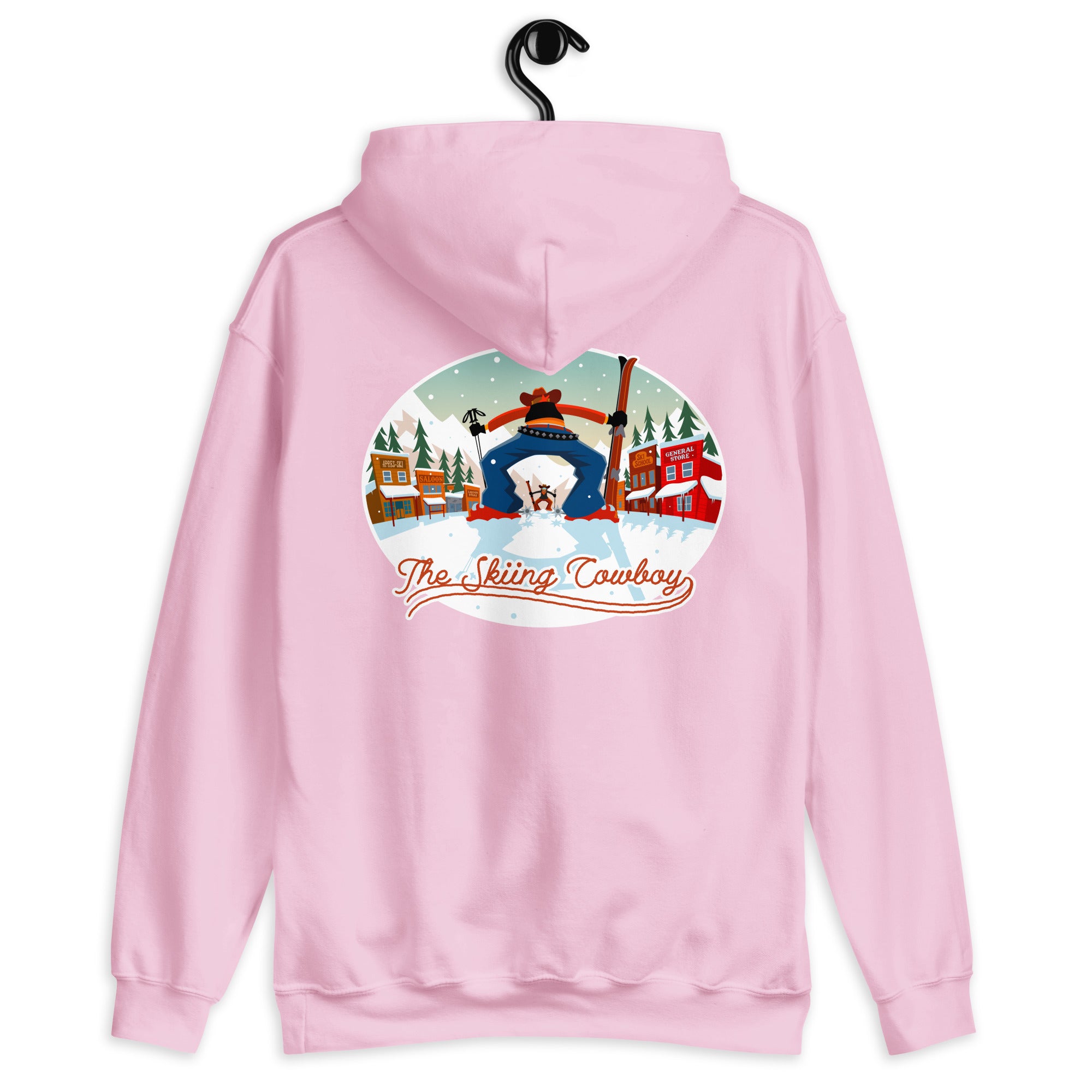 Unisex Hoodie Skiing Duel on light colors (front & back)