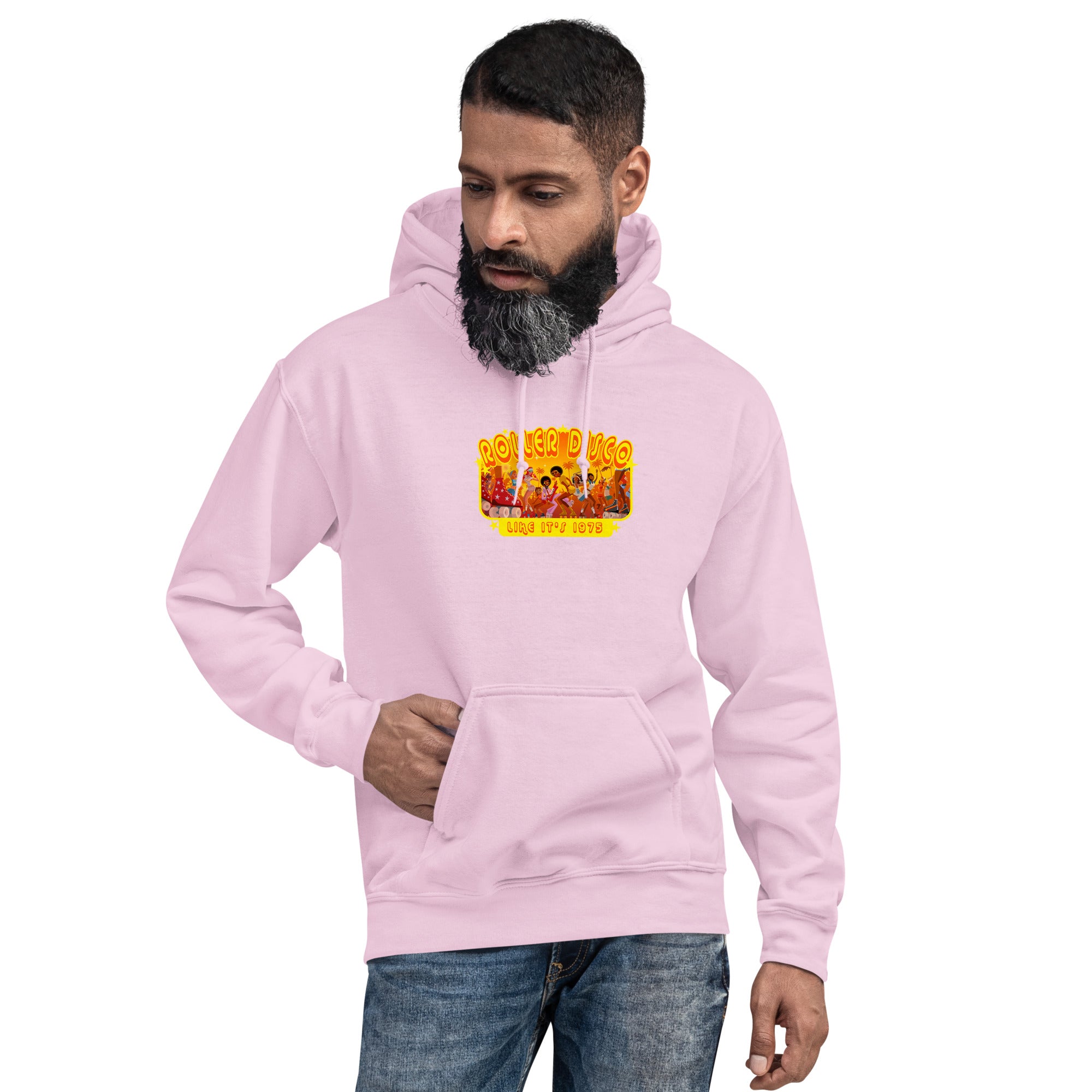 Unisex Hoodie Roller Disco 1975 on light colors