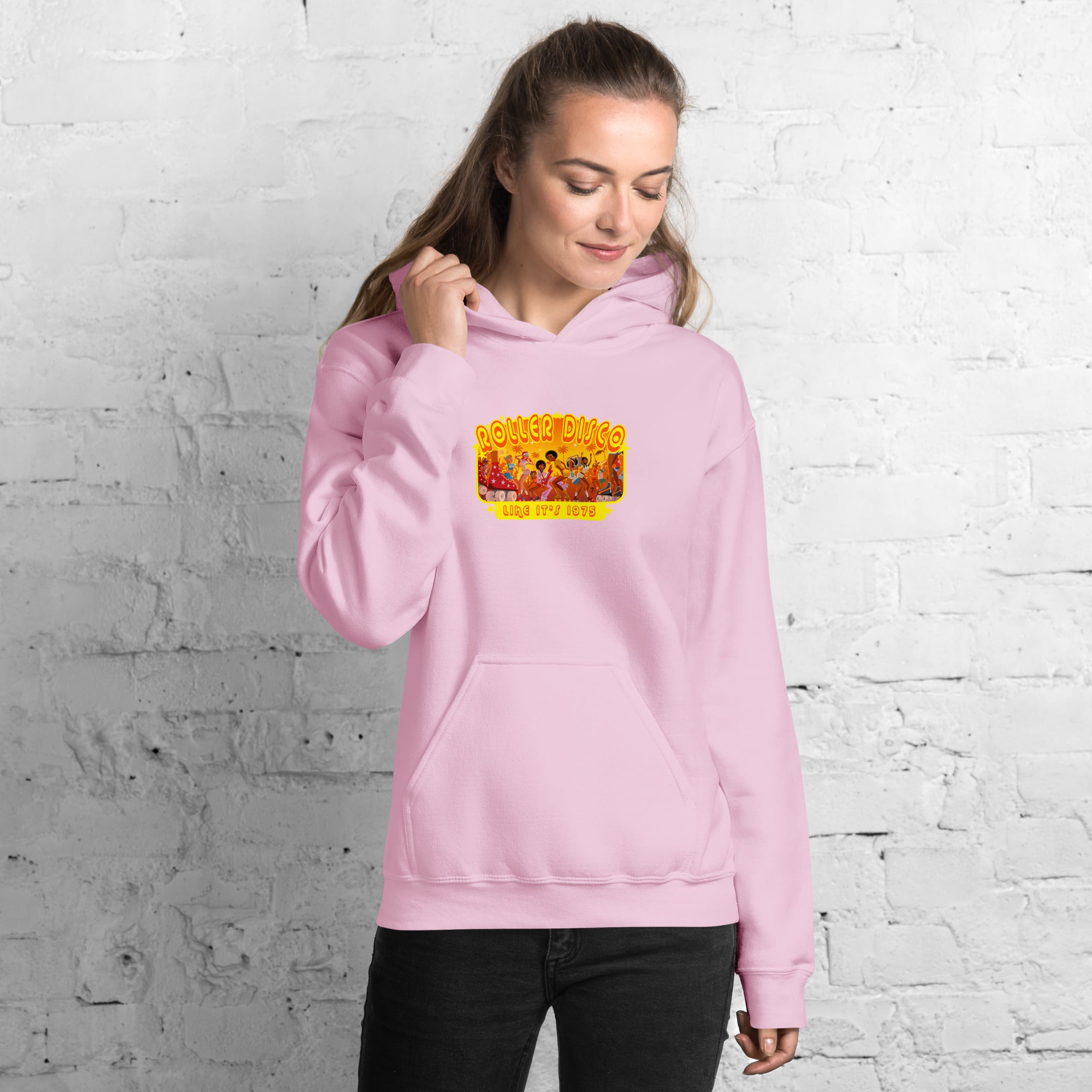 Unisex Hoodie Roller Disco 1975 on light colors