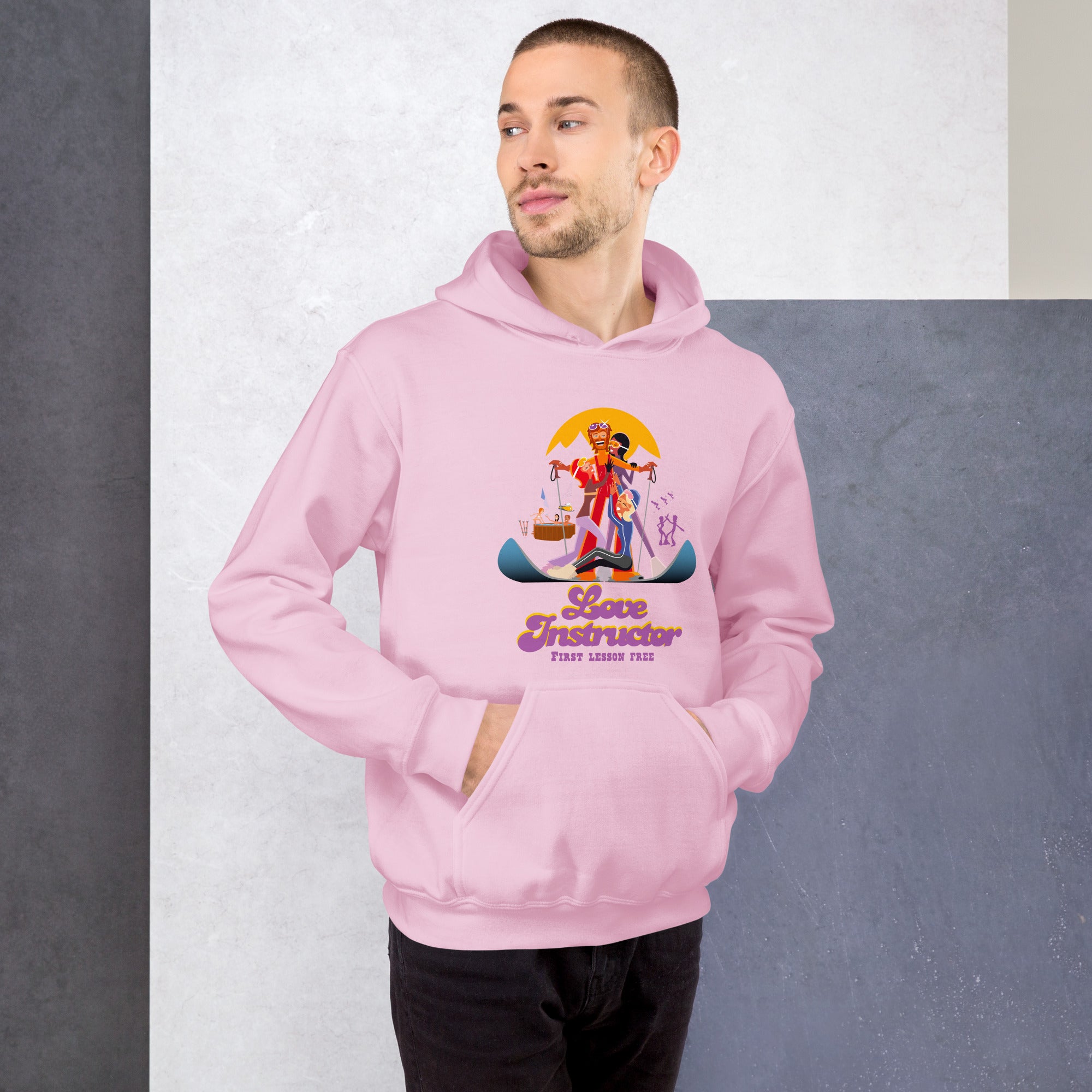 Sweat à capuche d'hiver unisexe Love Instructor First Lesson free sur couleurs claires