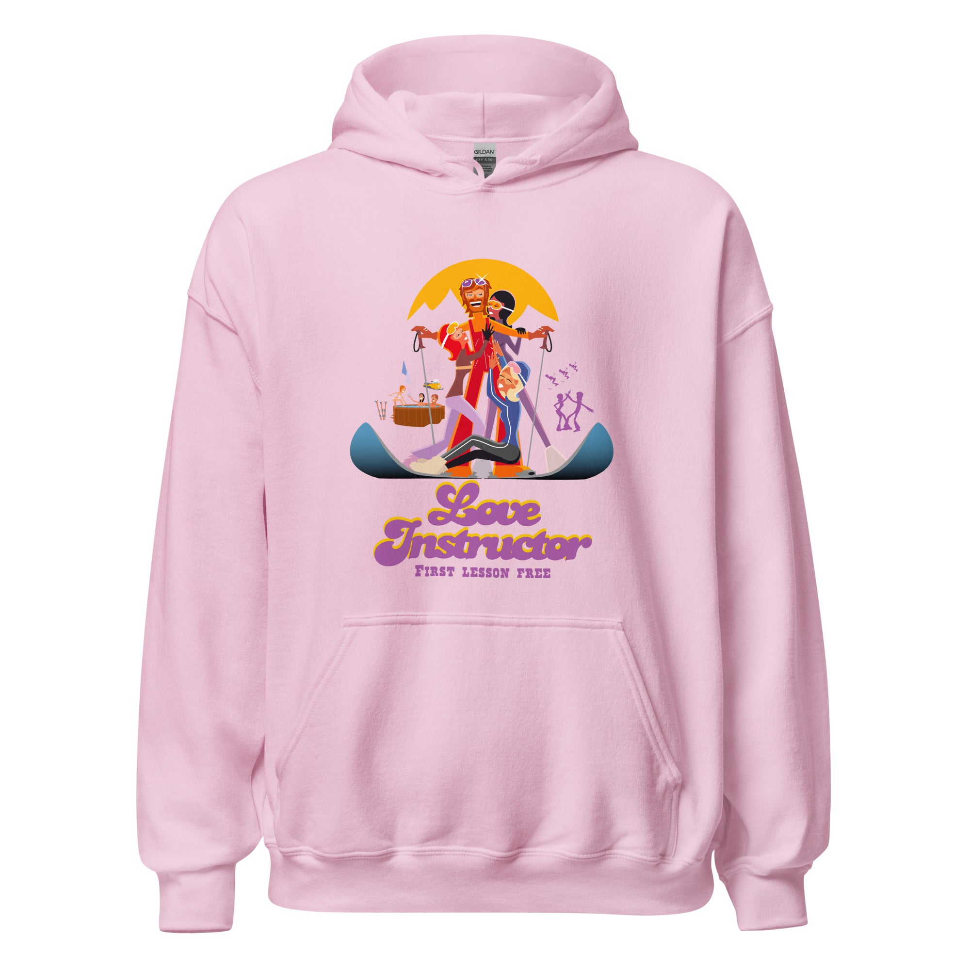 Sweat à capuche d'hiver unisexe Love Instructor First Lesson free sur couleurs claires