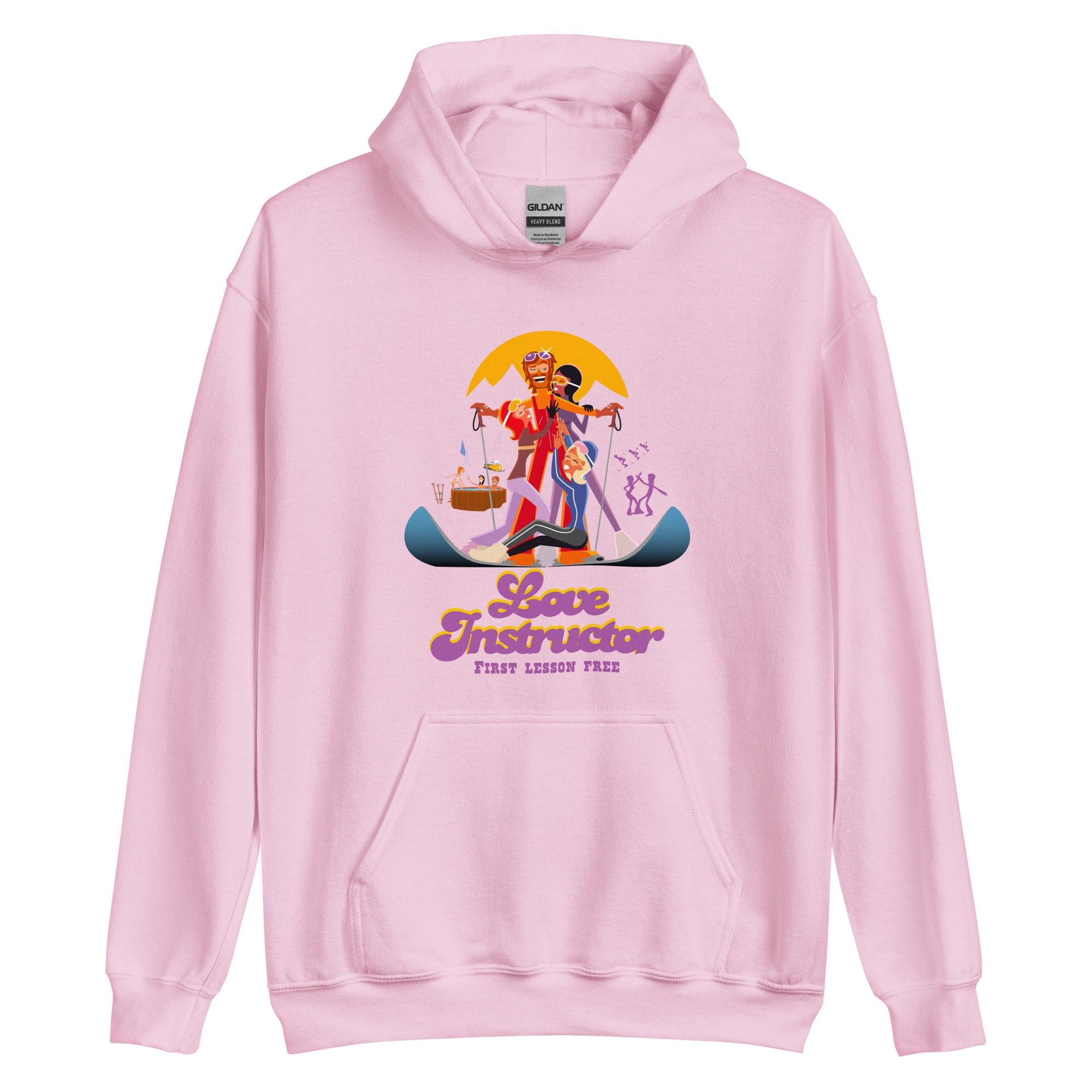 Sweat à capuche d'hiver unisexe Love Instructor First Lesson free sur couleurs claires