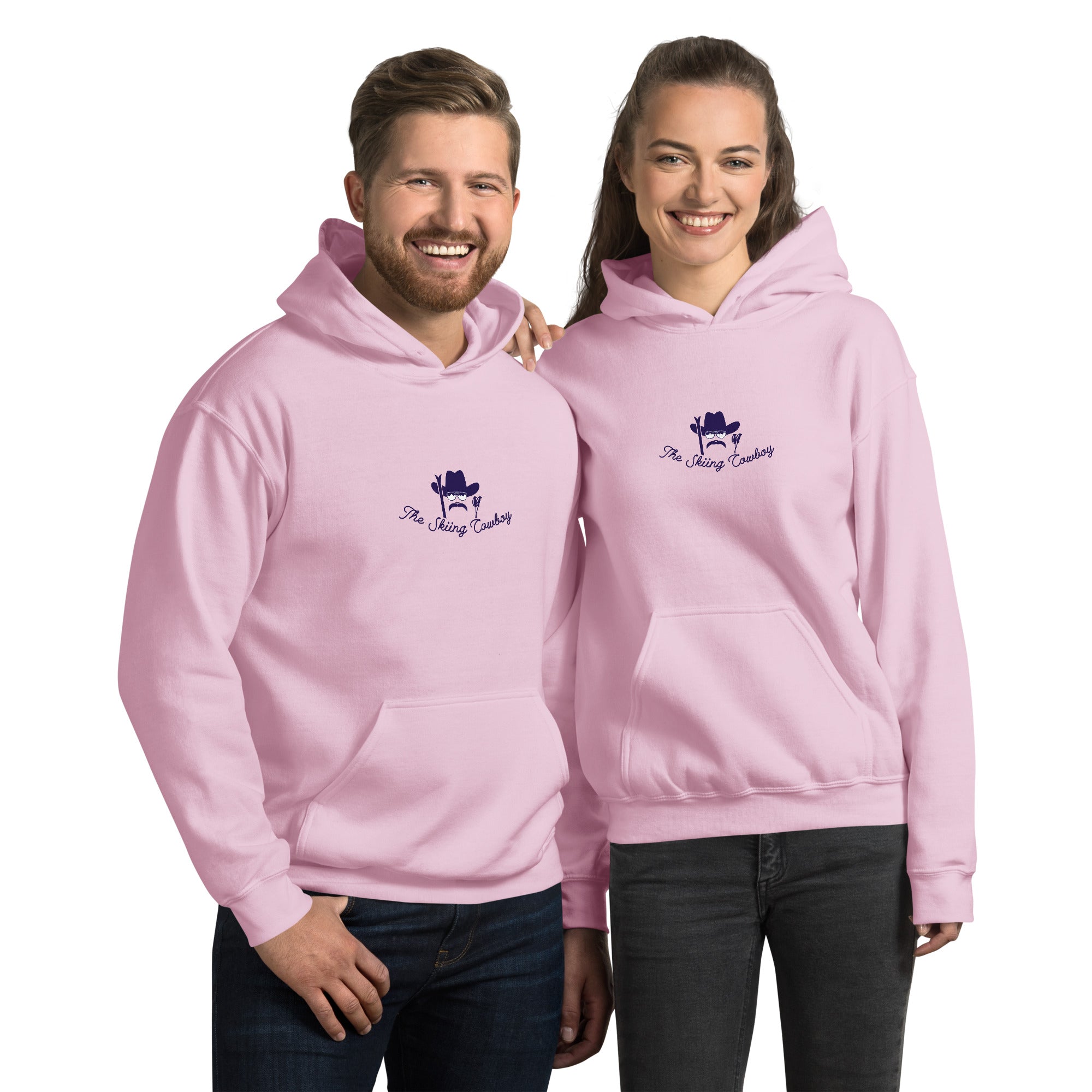 Unisex Hoodie The Skiing Cowboy Duel Silhouette (front & back)